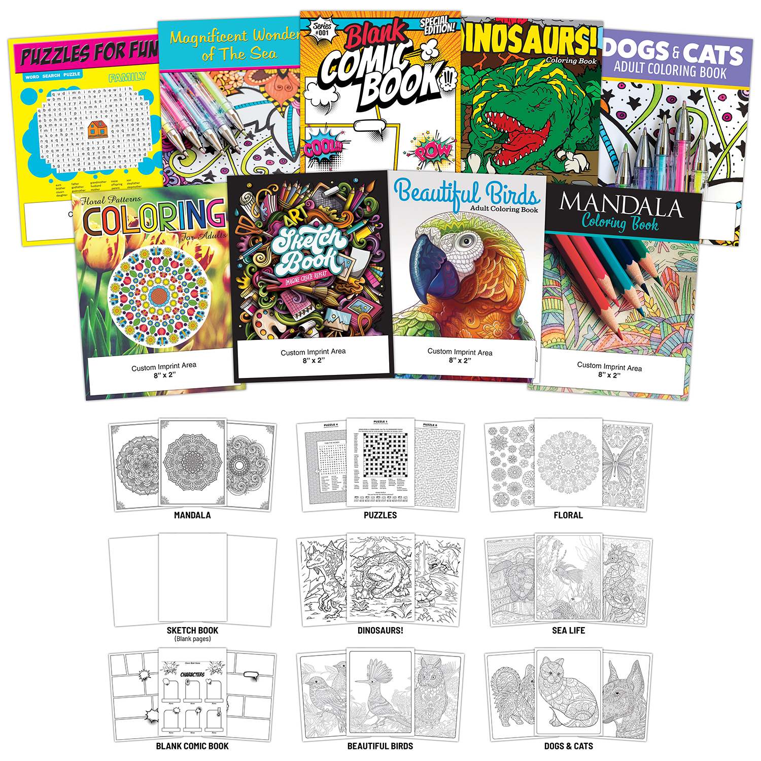 Activity/Coloring Book - 8.5x11 - (12 Pages)