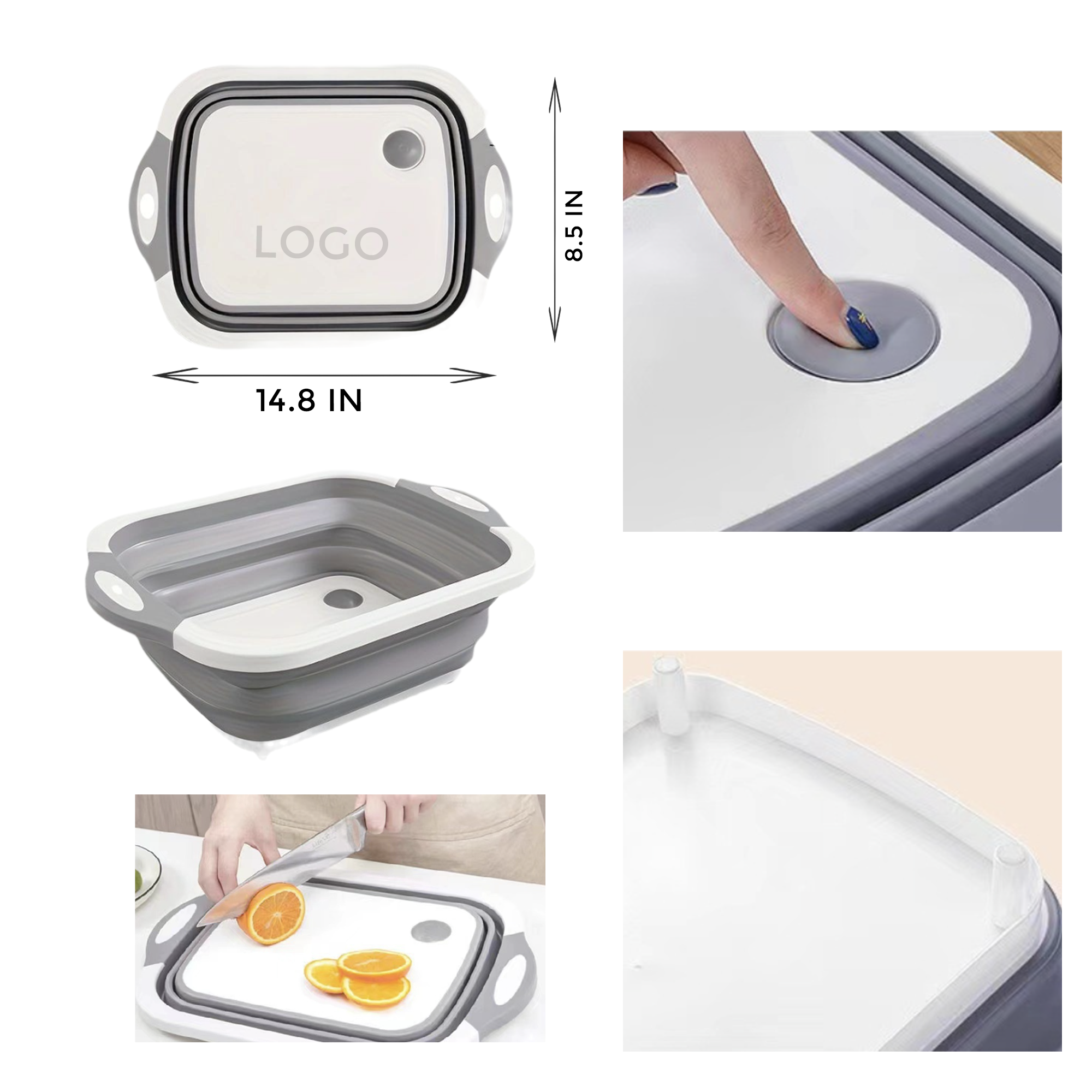 MOQ 10 PCS Convenient Folding Plastic Cutting Board