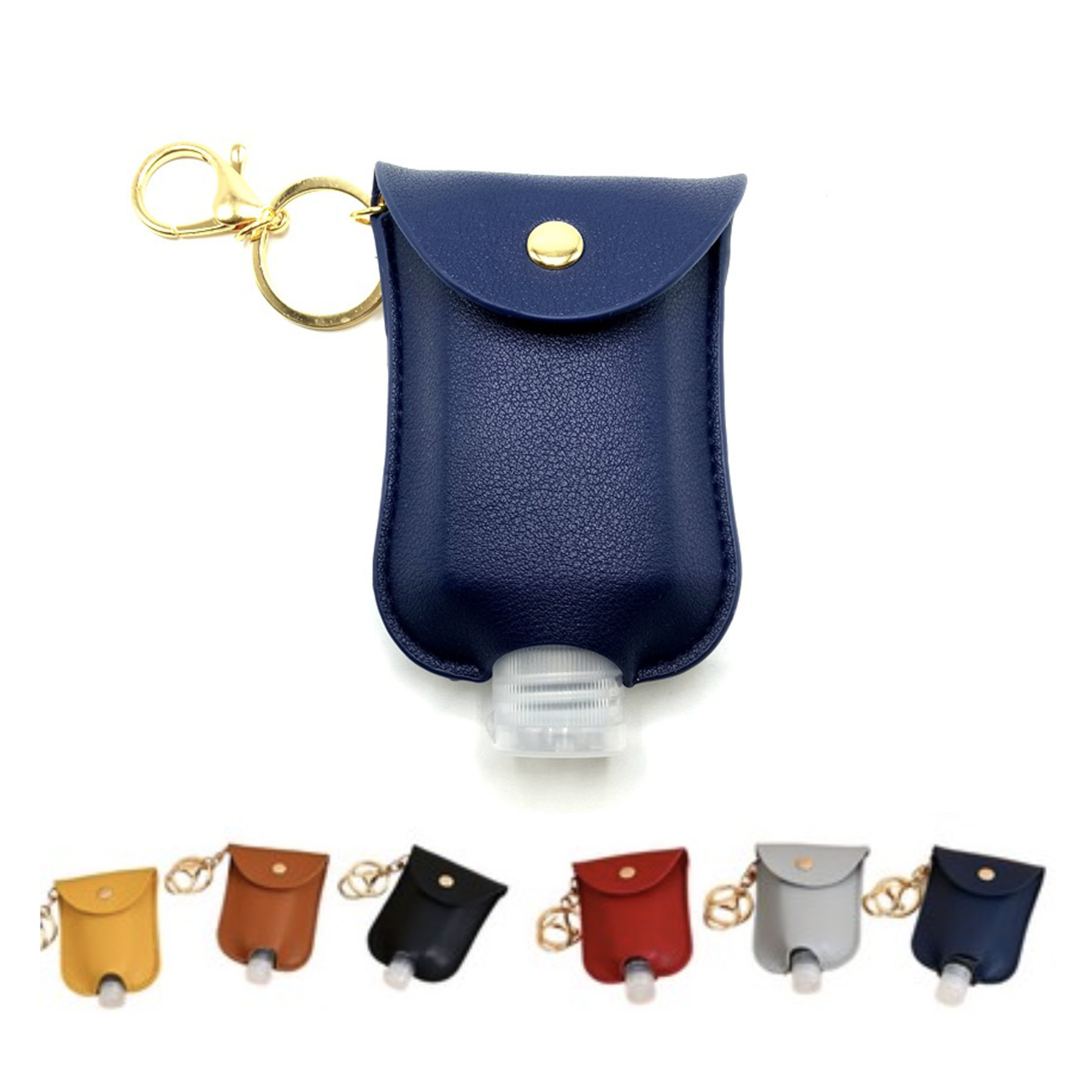 Leather Hand Sanitizer Holder Keychain