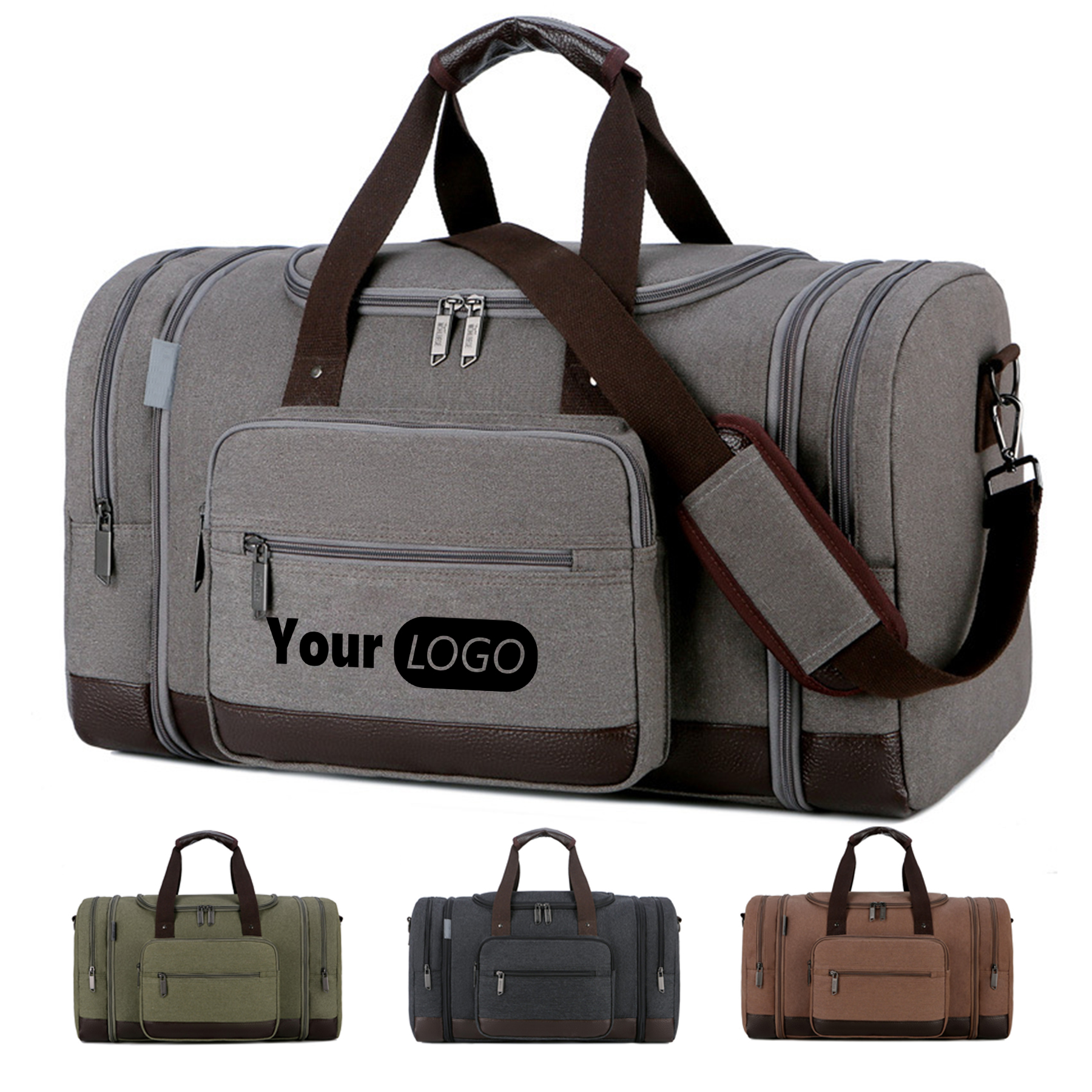 Canvas Shoe Compartment Travel Tote Bag 8