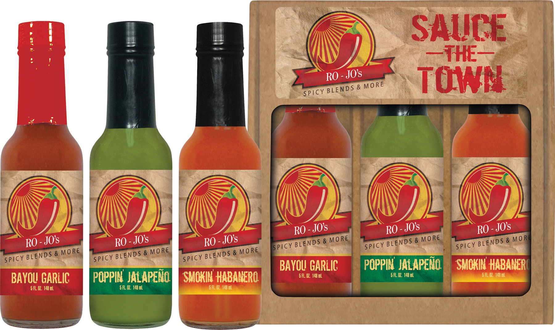 Three Pepper Hot Sauce Set (3x5oz)