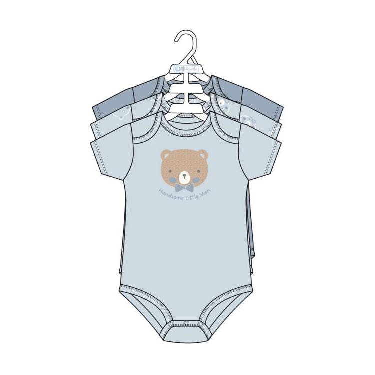 3pk Boys Short Sleeve Creepers Size 0-9M 3