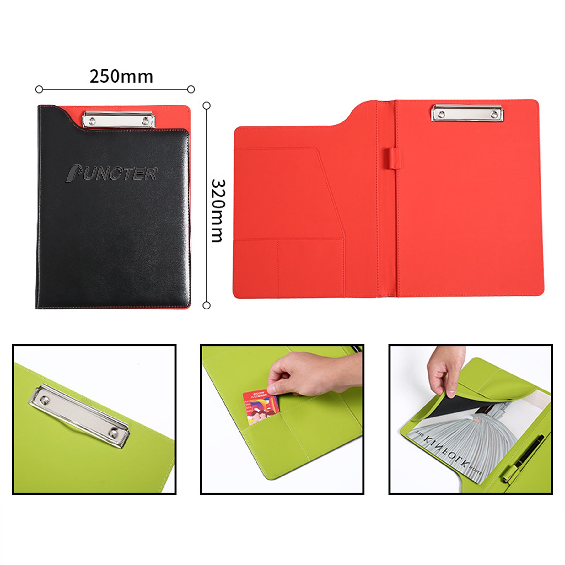 PU Leather Padfolio Clipboard Folder for Legal Pad
