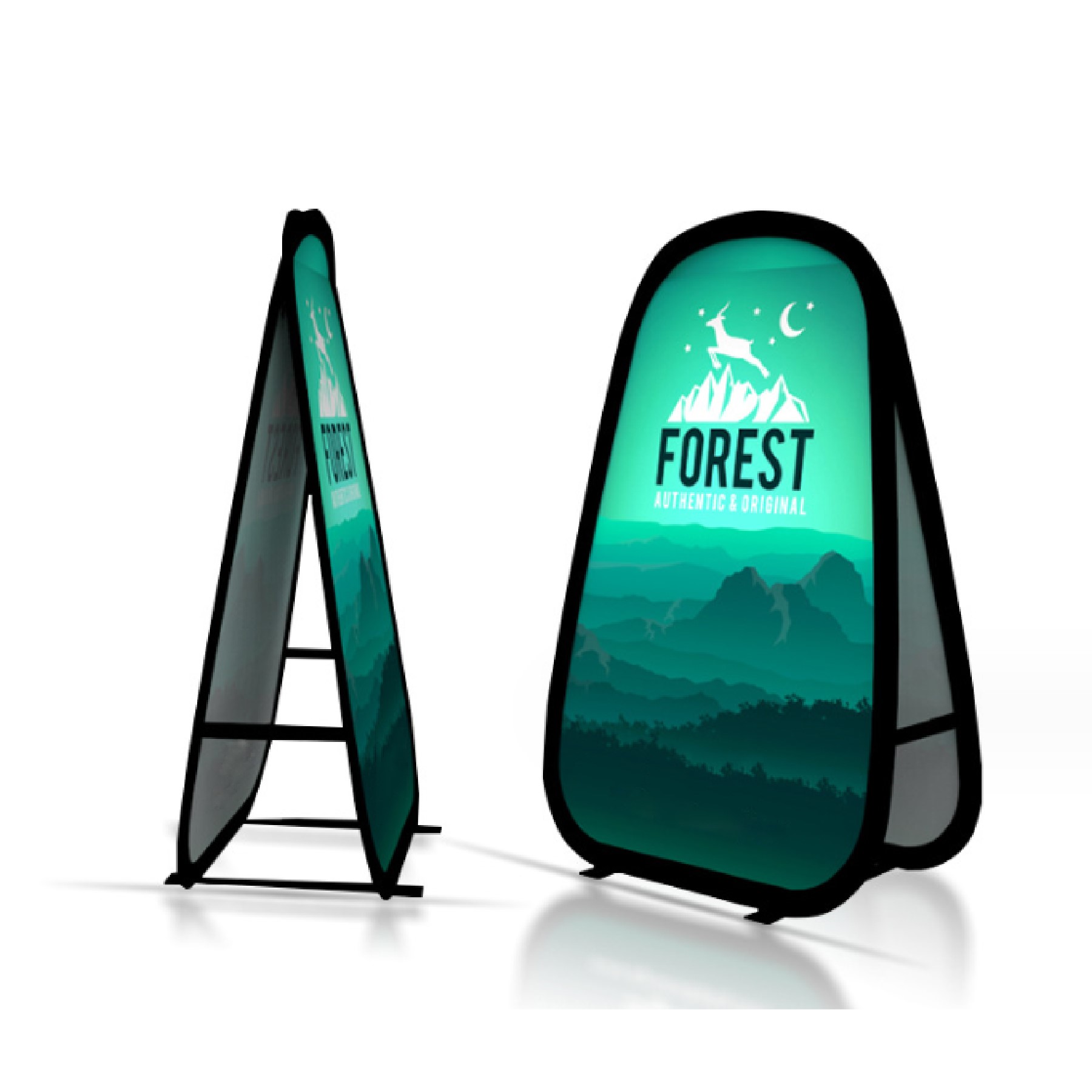 2.5 x 4' Foldable Pop up Banner Display With Carry Bag Floor Sign Stand