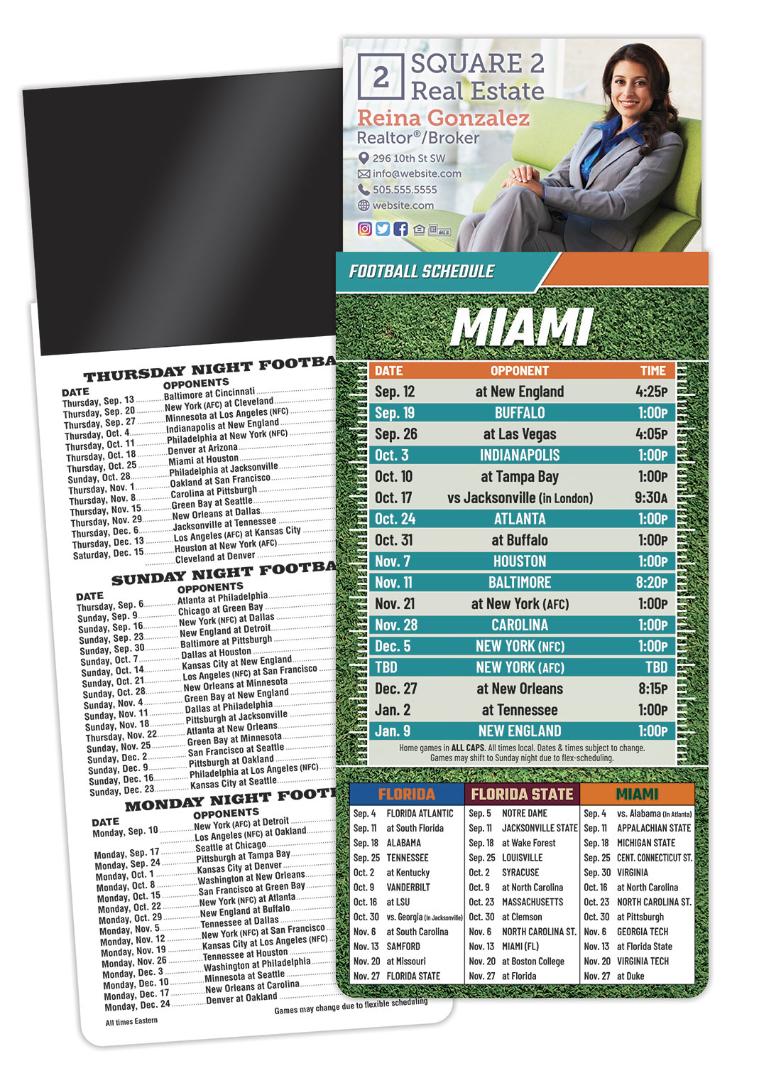 Magna-Card Business Card Magnet Football Schedules (3.5x9)