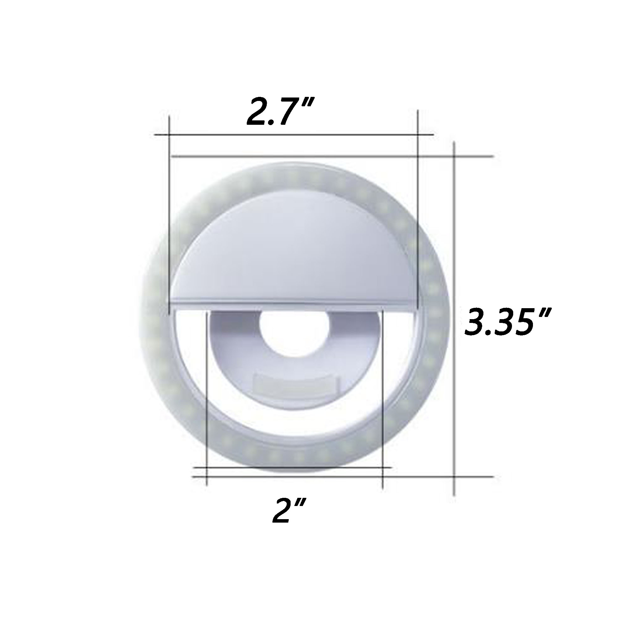 Selfie Round Led Ring Fill Light Recharging W/ Clip 9