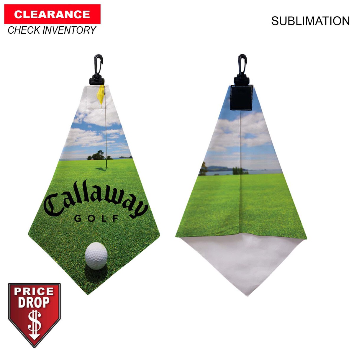 Microfiber Suede Shammy Golf Towel, Triangle Shape, 11x17, Folded with