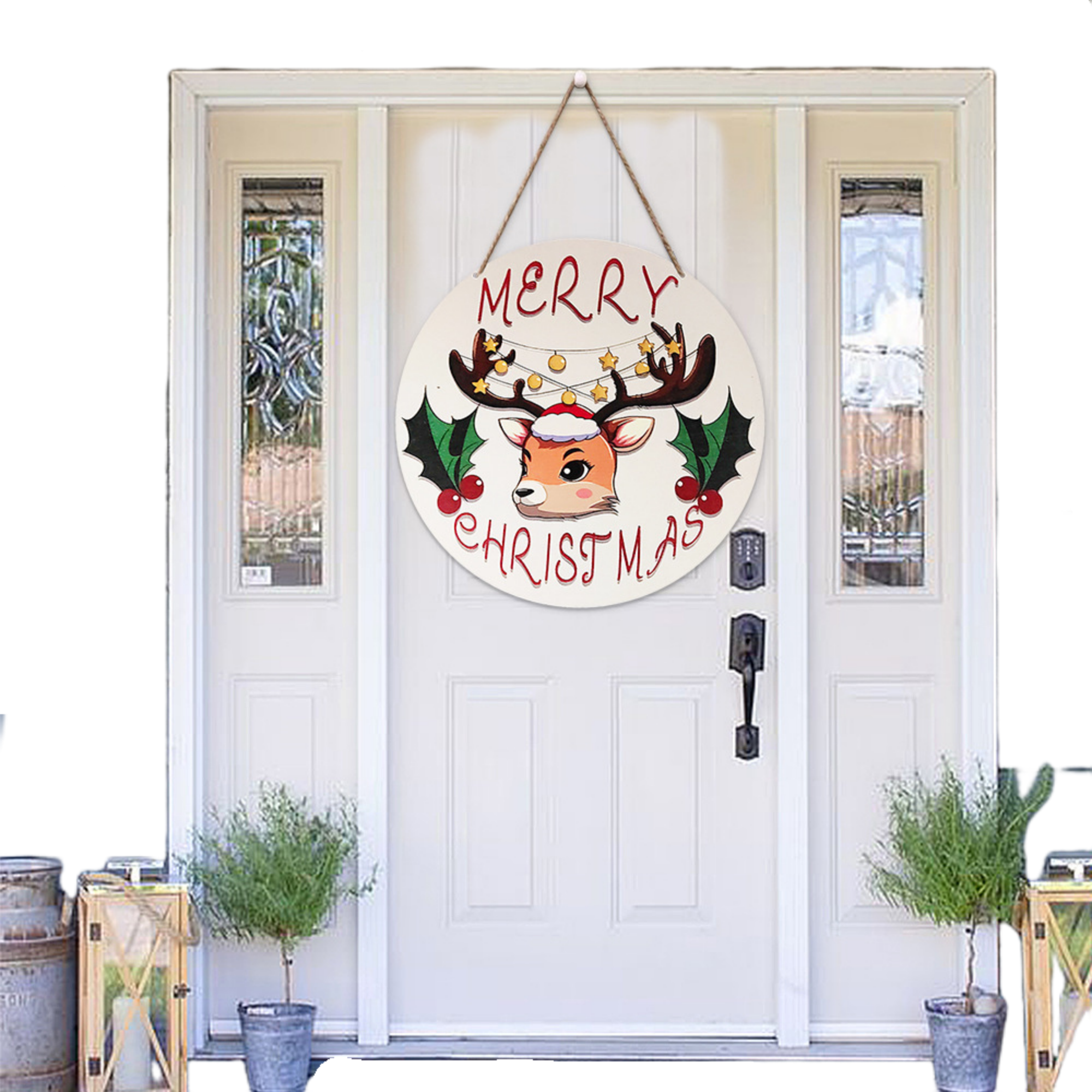 Wooden Christmas Door Sign Decoration 3