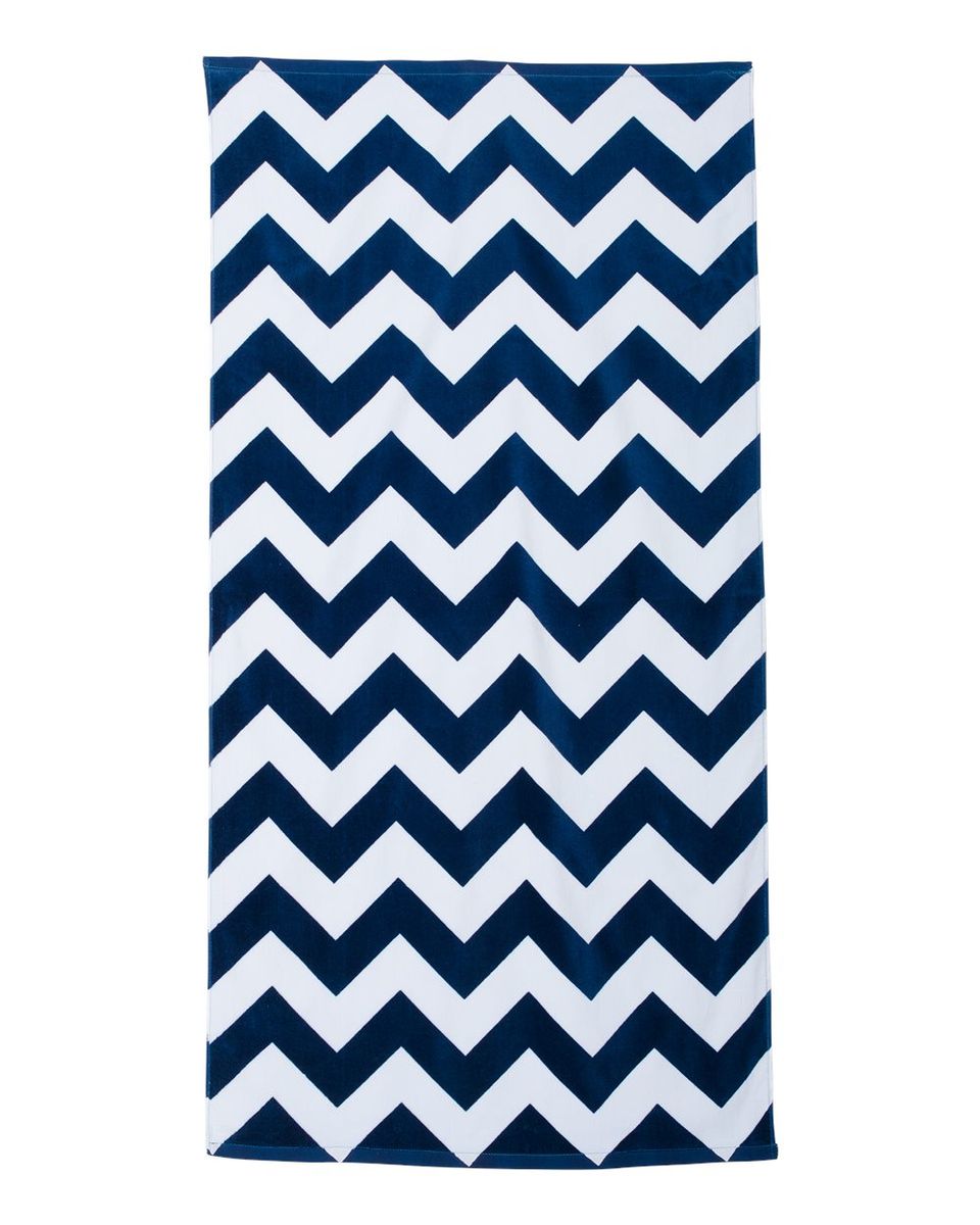Chevron Velour Beach Towel - Thumbnail 3