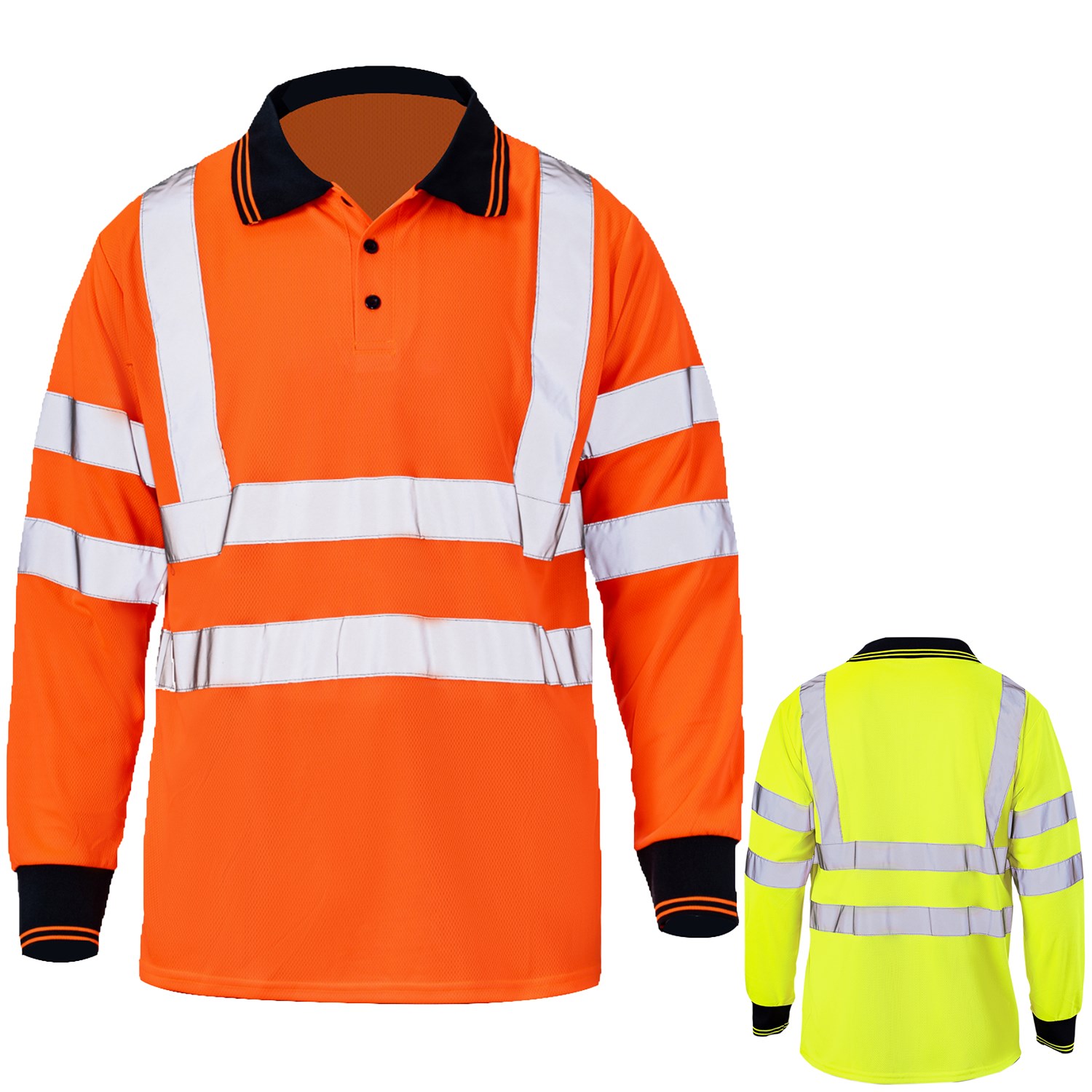 Class 3 Safety Polo with Double Band 2" Reflective Tape