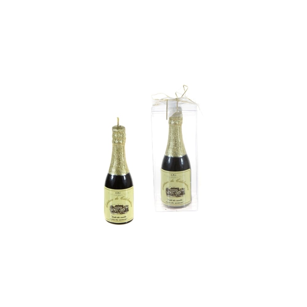 Champagne Bottle Candle - Black/Gold 3.75" 3