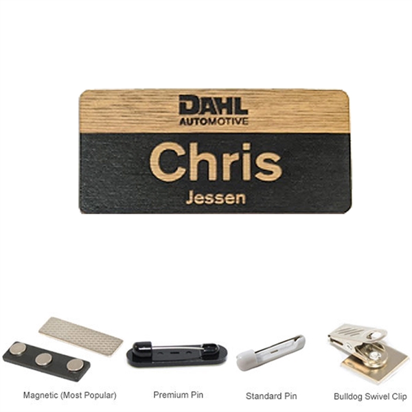 2 x 3 in Engraved Wood Name Badge