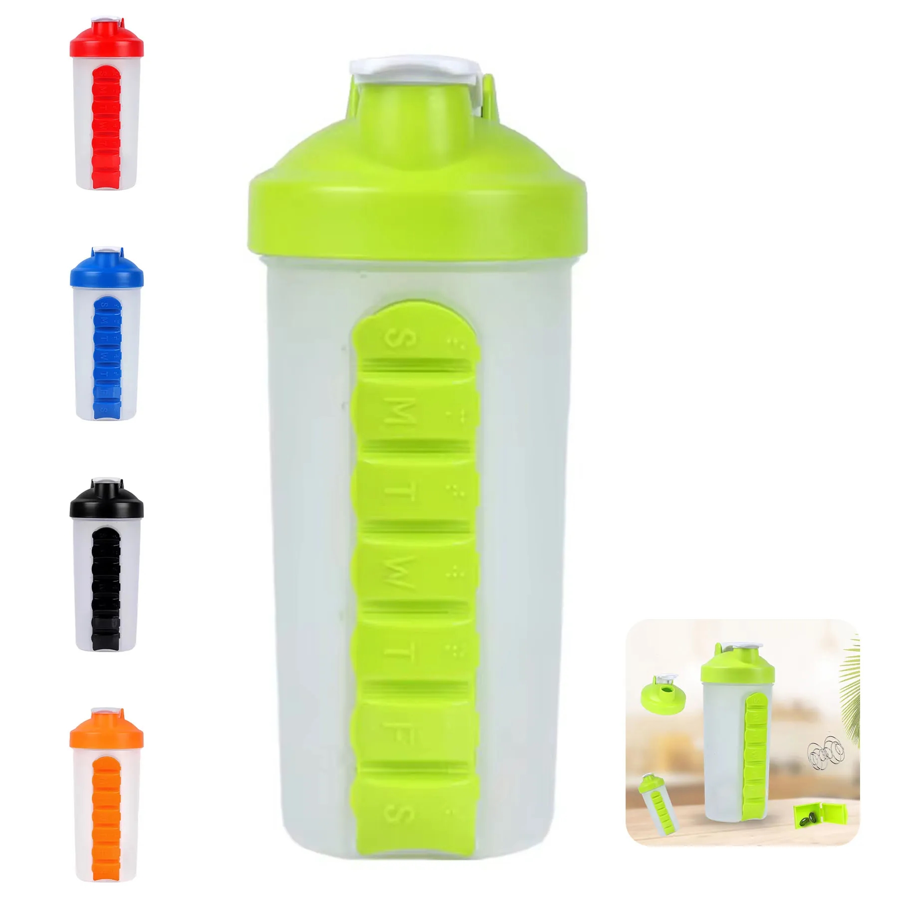 Shake Bottle with Pill Box 13