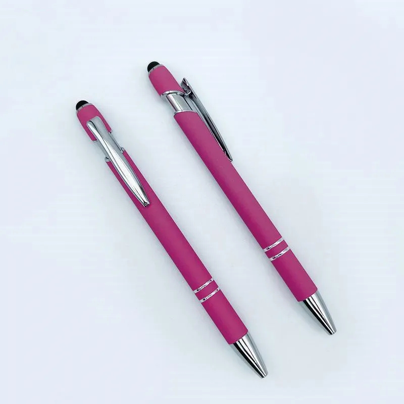 Retractable Touch Aluminum Stylus Pen Laser Engraved 14