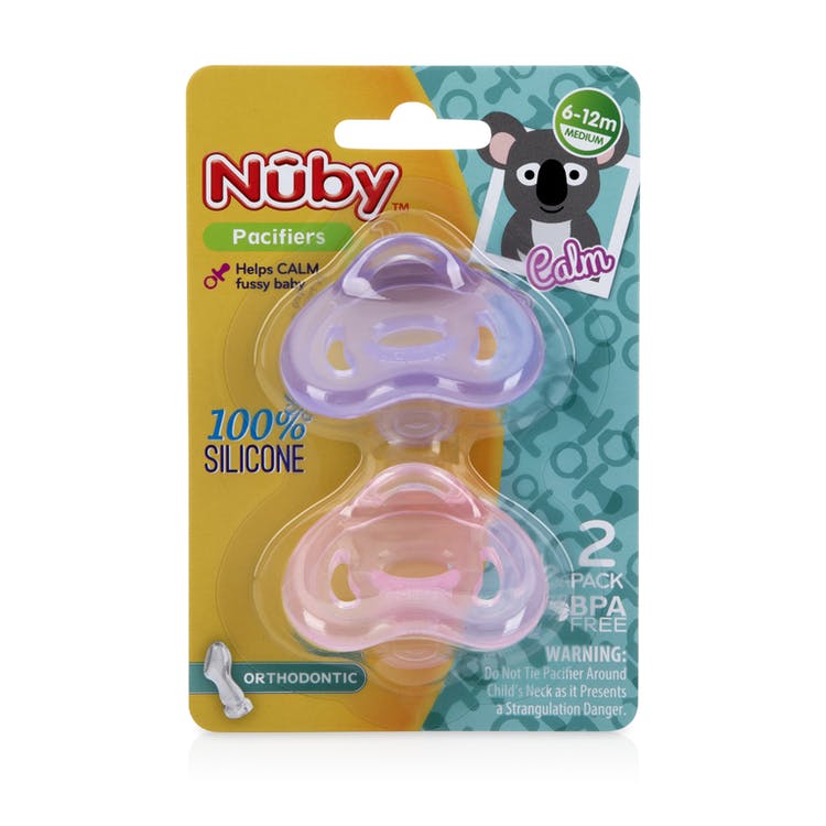 Nuby Natural Shape Pacifiers - 2 Count Assorted Colors 3