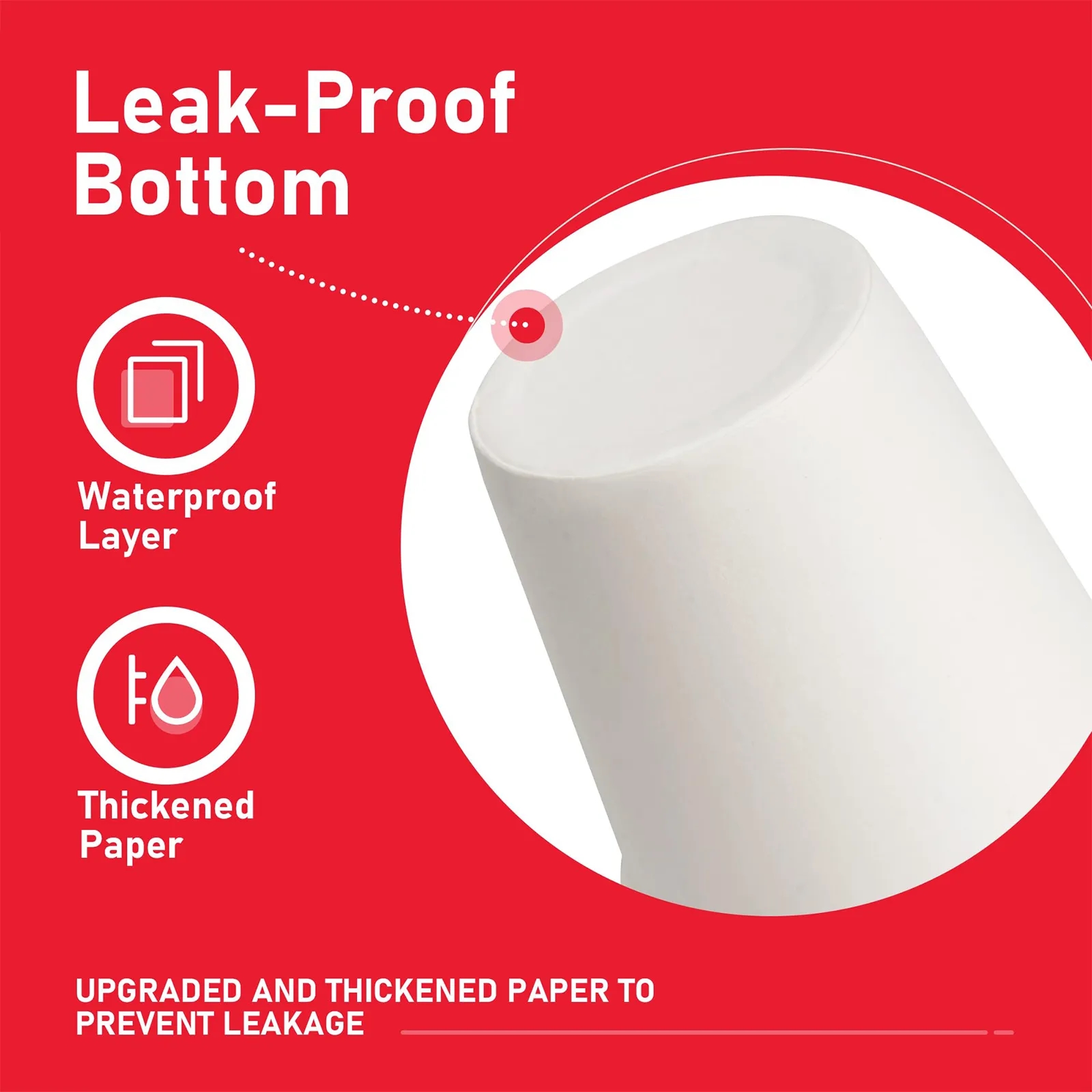Leak Proof Disposable Paper Cup 3 oz 8 oz 12 oz 16 oz 22 oz 27