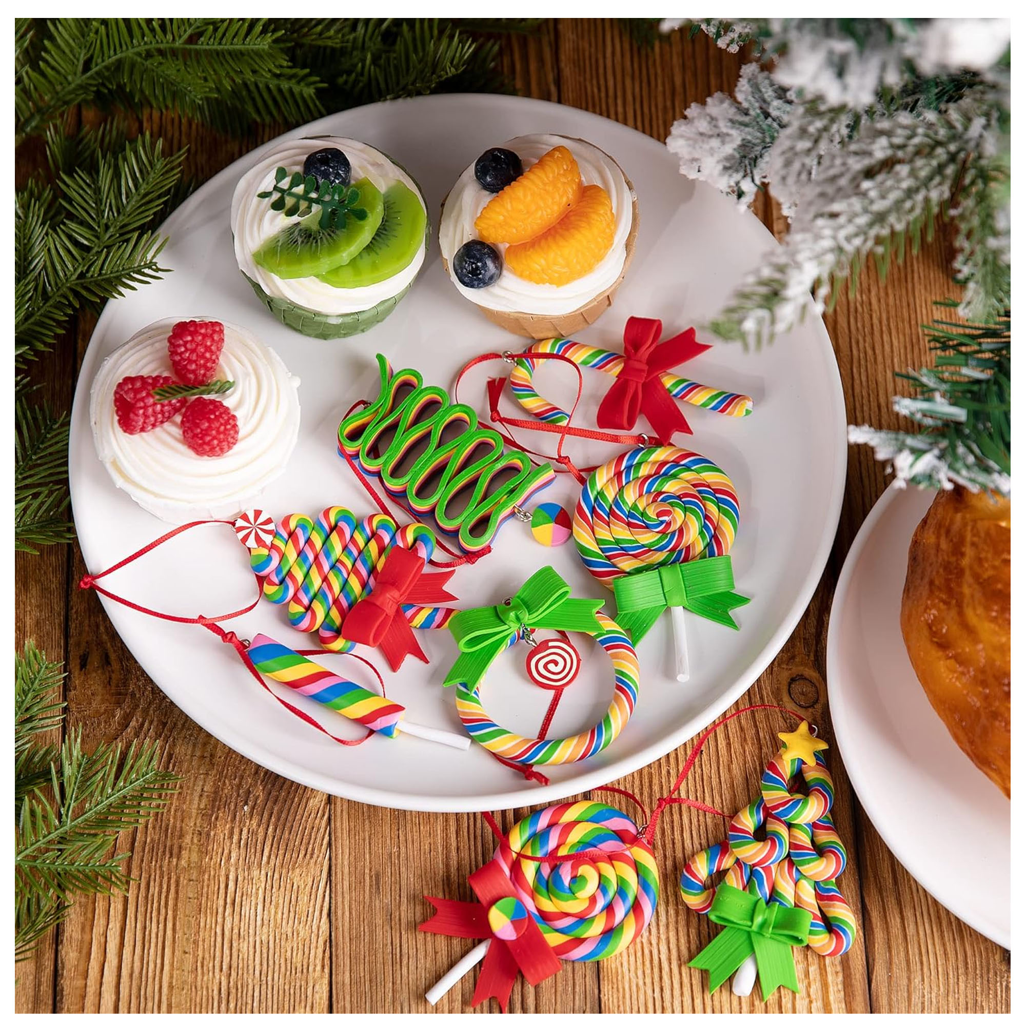 Polymer Clay Handmade Lollipop Ornament For Holiday Decorations 10