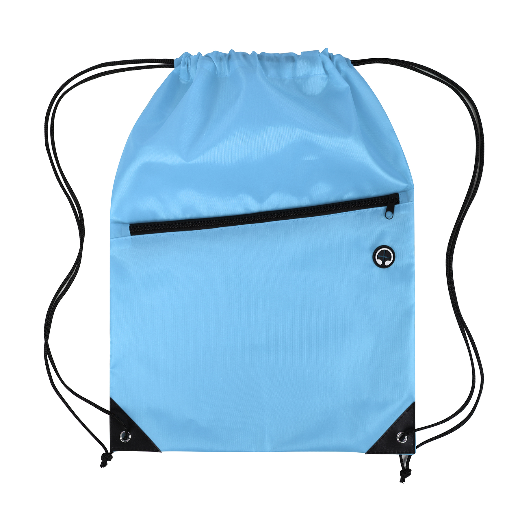Drawstring Backpack with Front Zipper Pocket 60