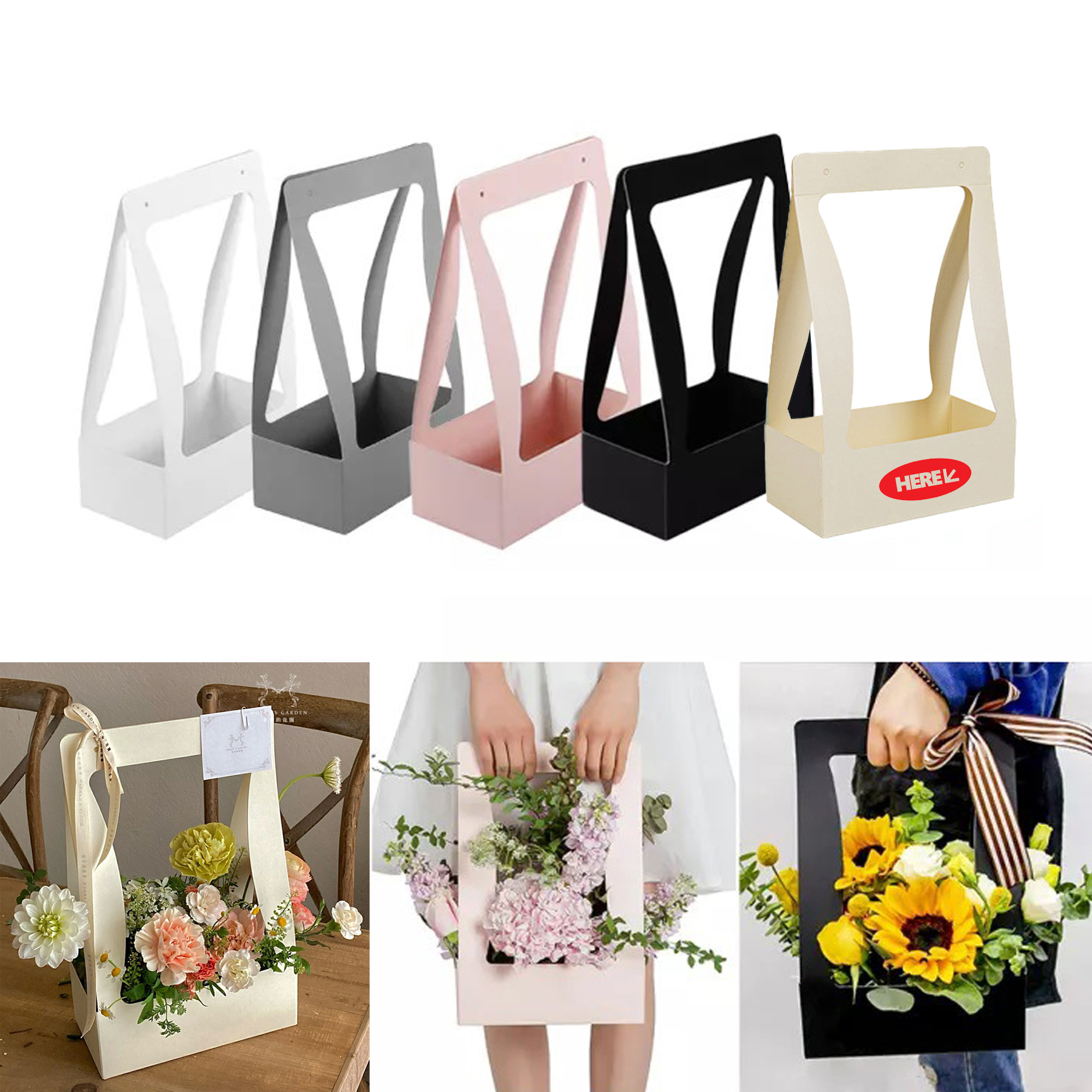 Elegant Reusable Flower Folding Tote Box 3