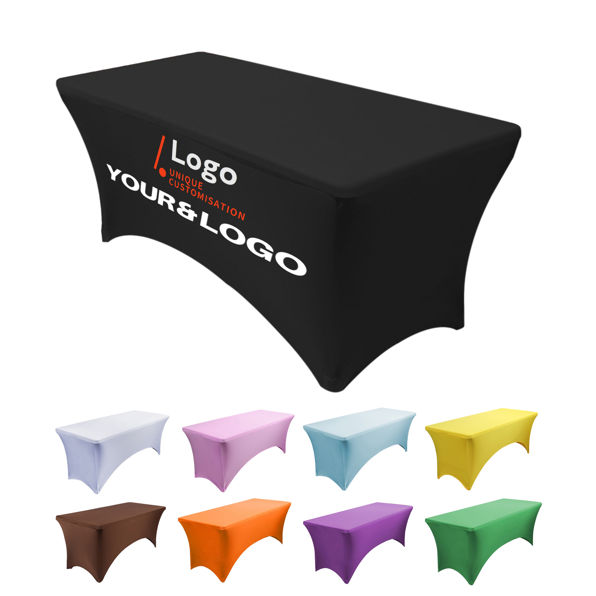 MOQ 1PCS Full color 6FT Stretch Tablecloth 3