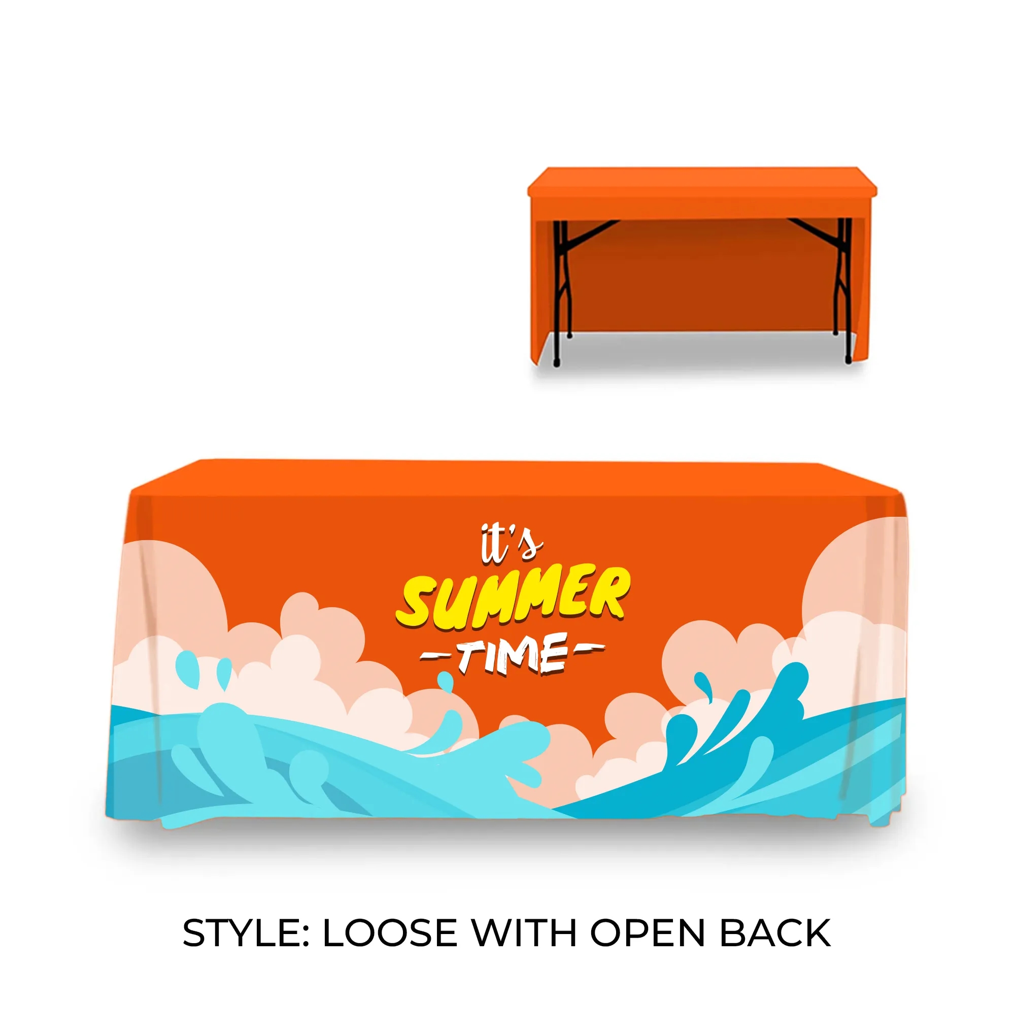 6' Table Cover Standard Throw w/ Open Back