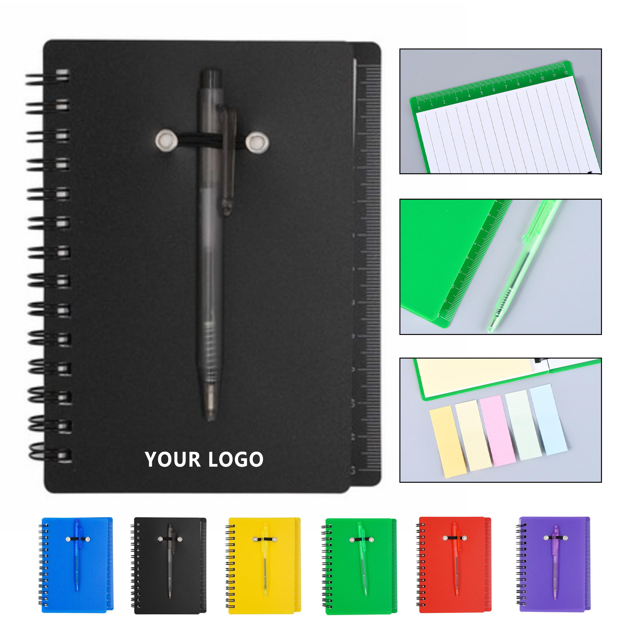 Coil Notebook w/Ballpoint Pen & Sticky Notes 3