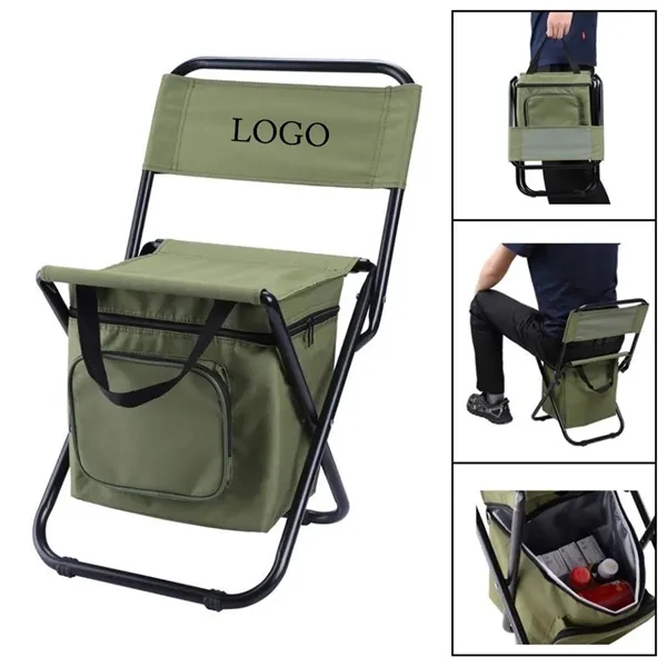 Foldable Fishing Chair With Cooler Bag for Work, School and Travel