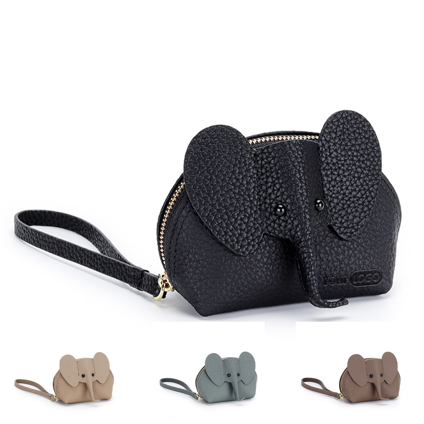 Genuine Leather Cartoon elephant women's mini coin purse 8