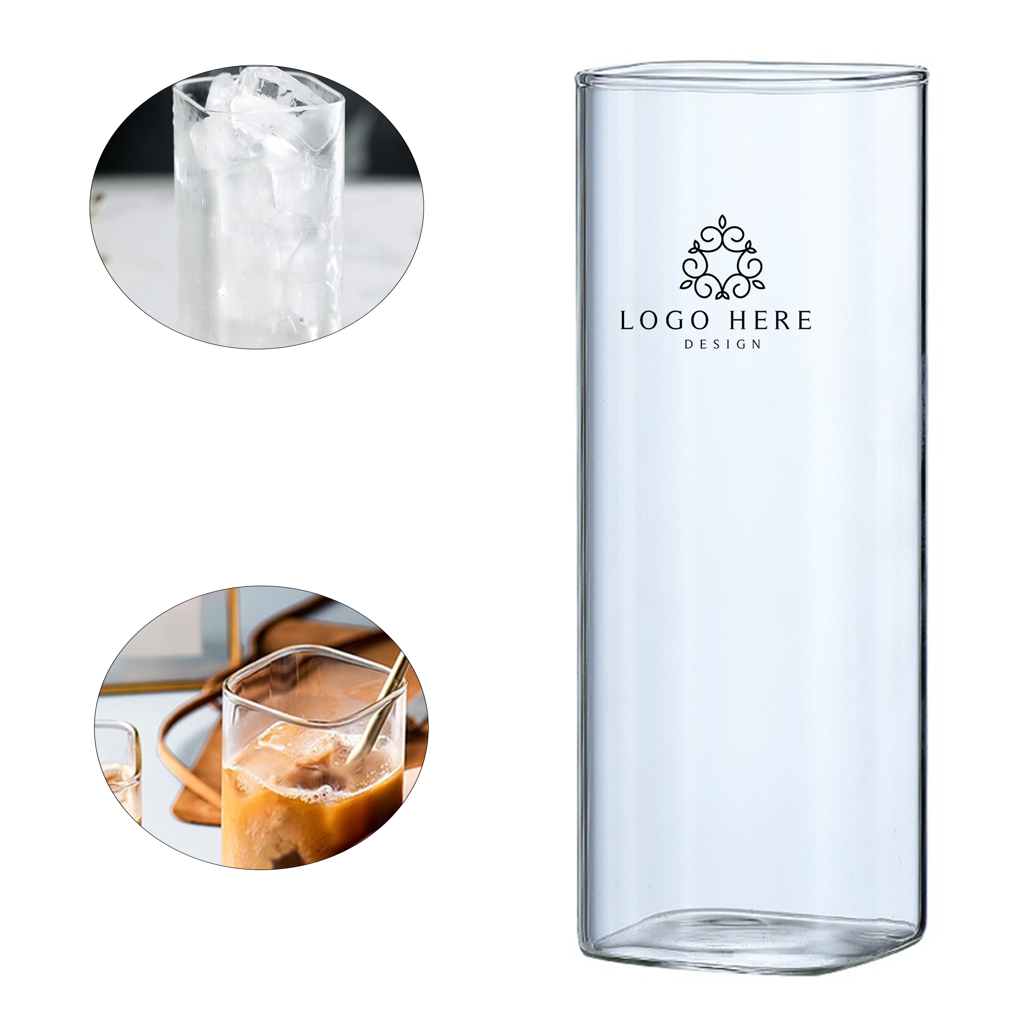 Tall Clear High Borosilicate Drinking Glass Tumbler 2