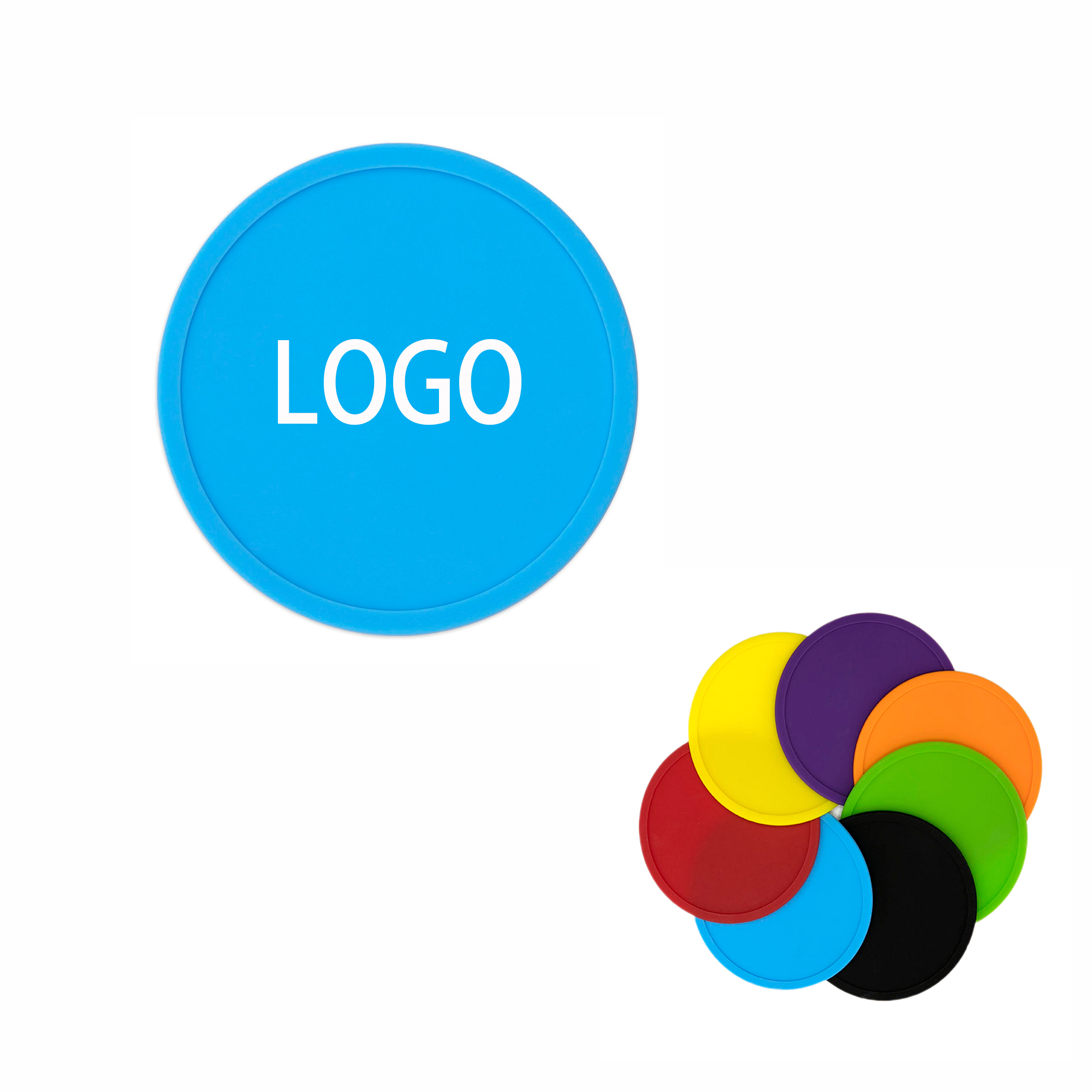Full Color Round Silicone Coaster MOQ 50pcs