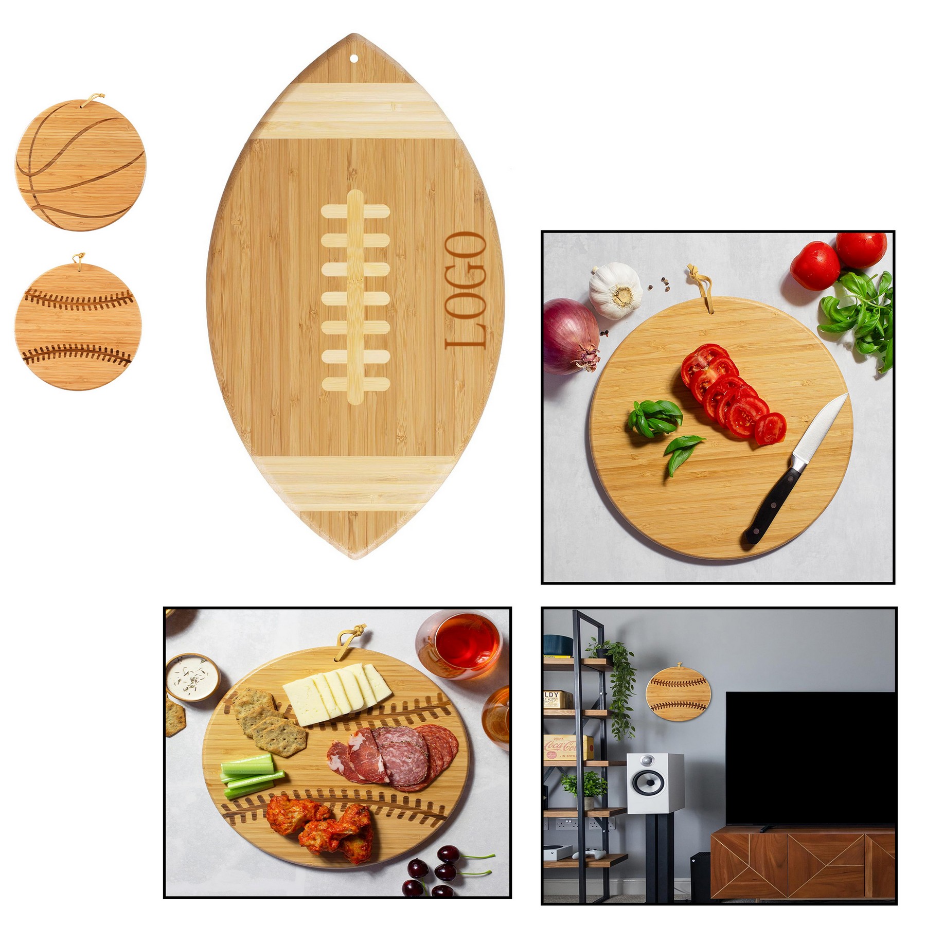 Bamboo Football Cutting Board