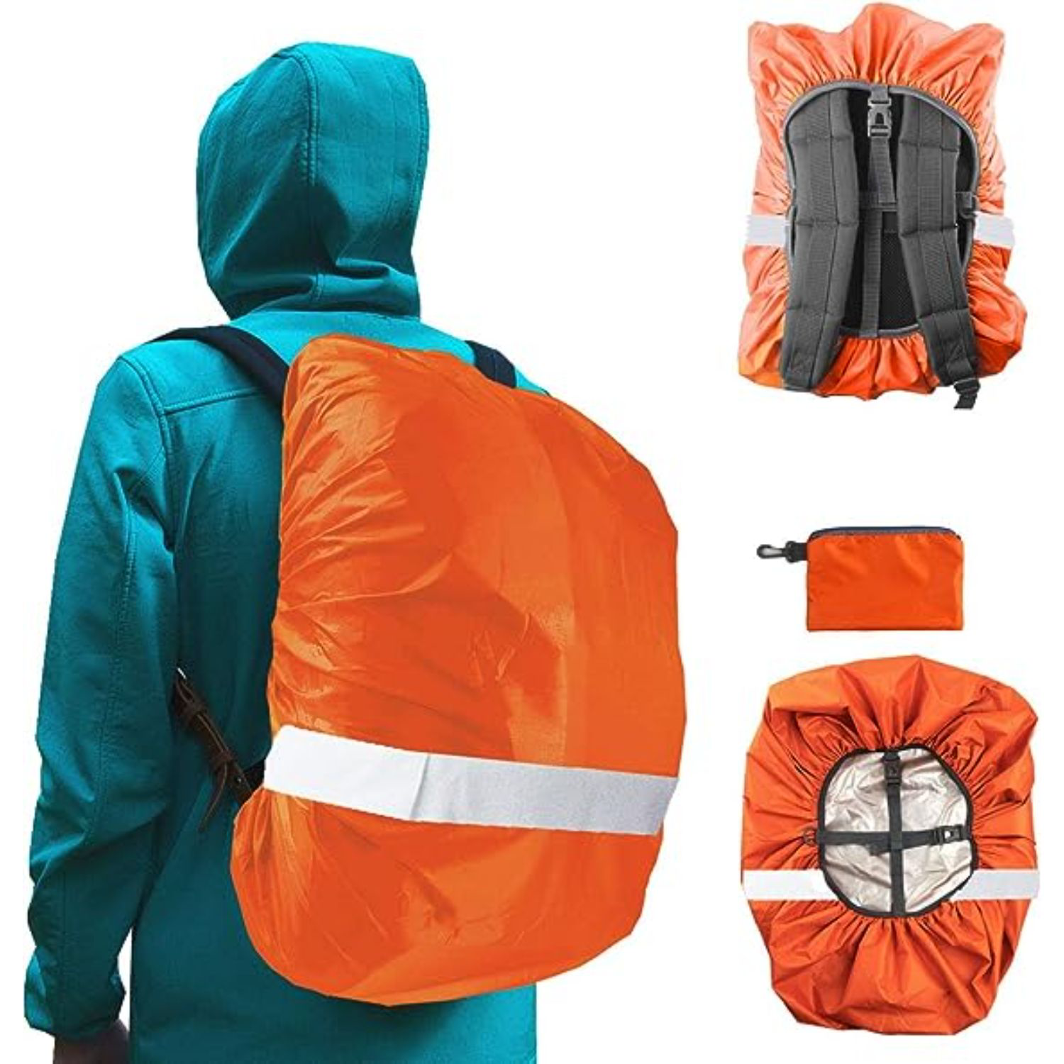Waterproof Ultralight Reflective Tape Safety Rain Cover Backpack