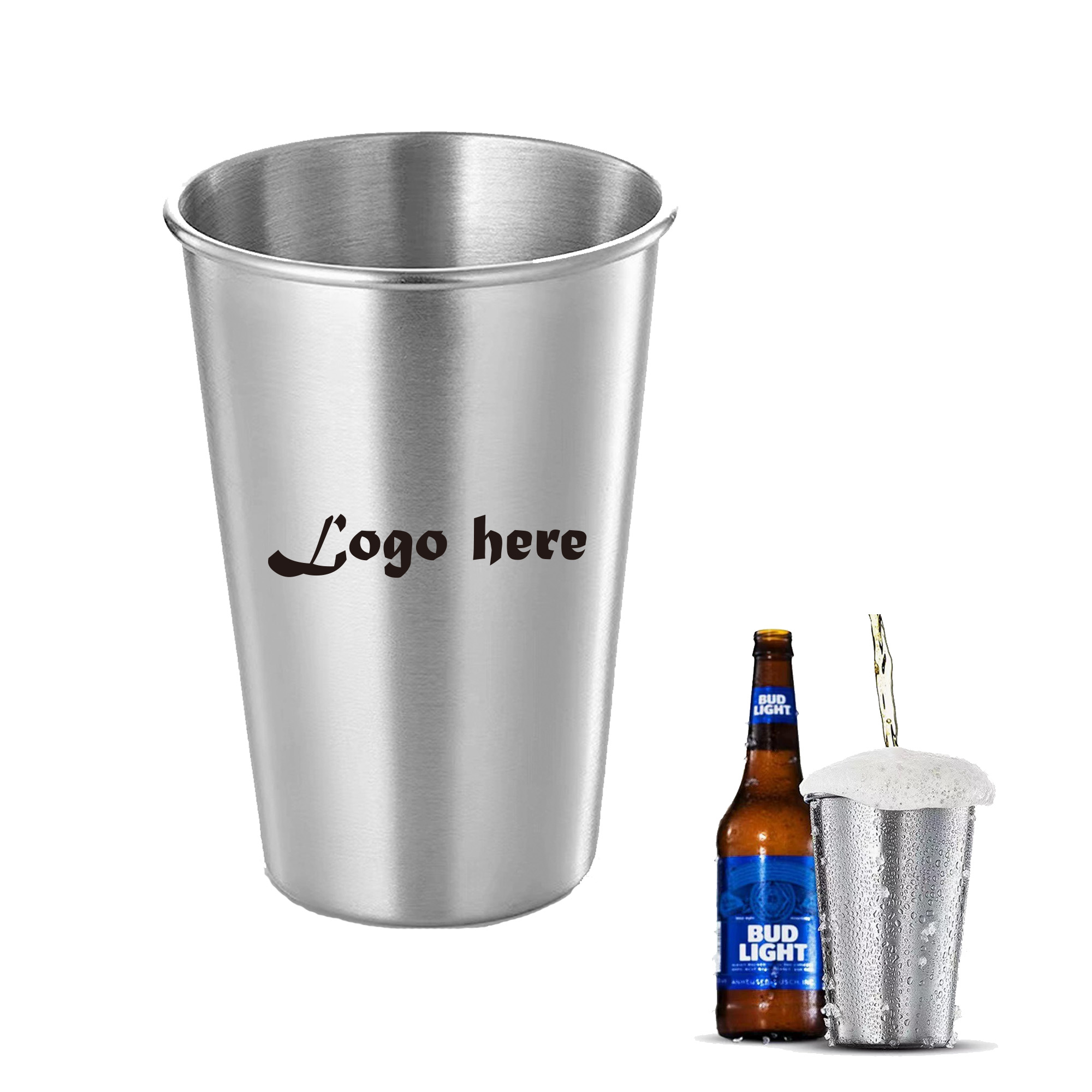 304 Stainless Steel Water Glass Beer Mug MOQ 10pcs 3