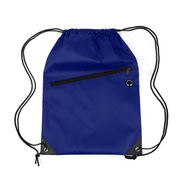 Drawstring Backpack with Front Zipper Pocket 114