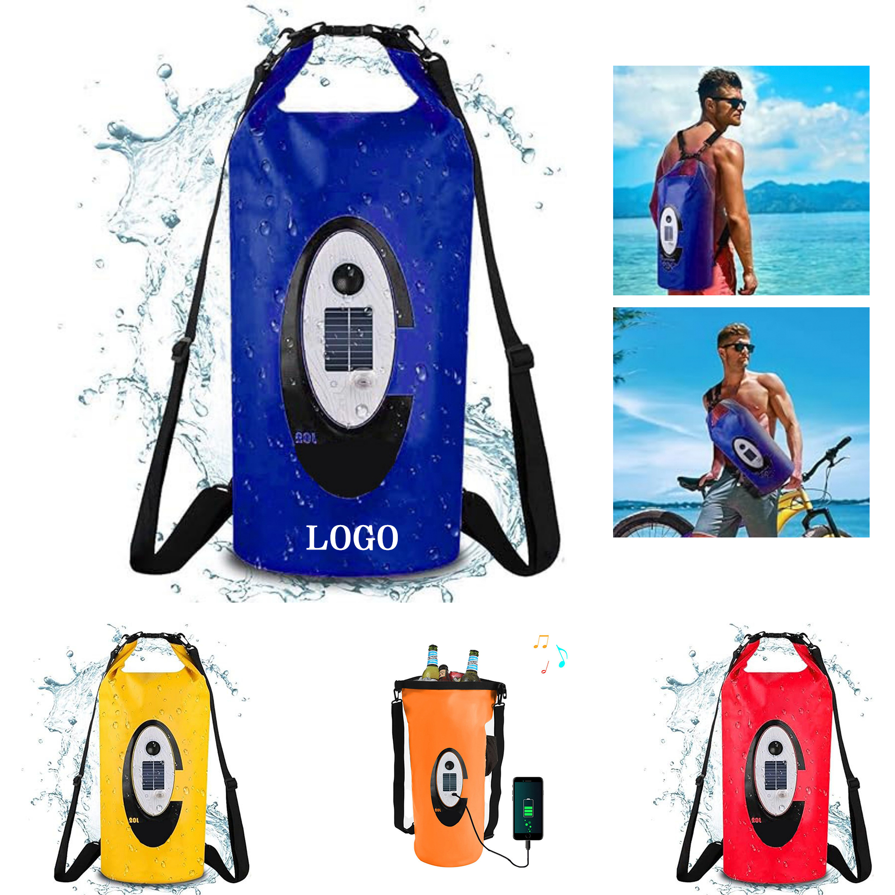 20L Wireless Speaker Waterproof Lighting Bag 12