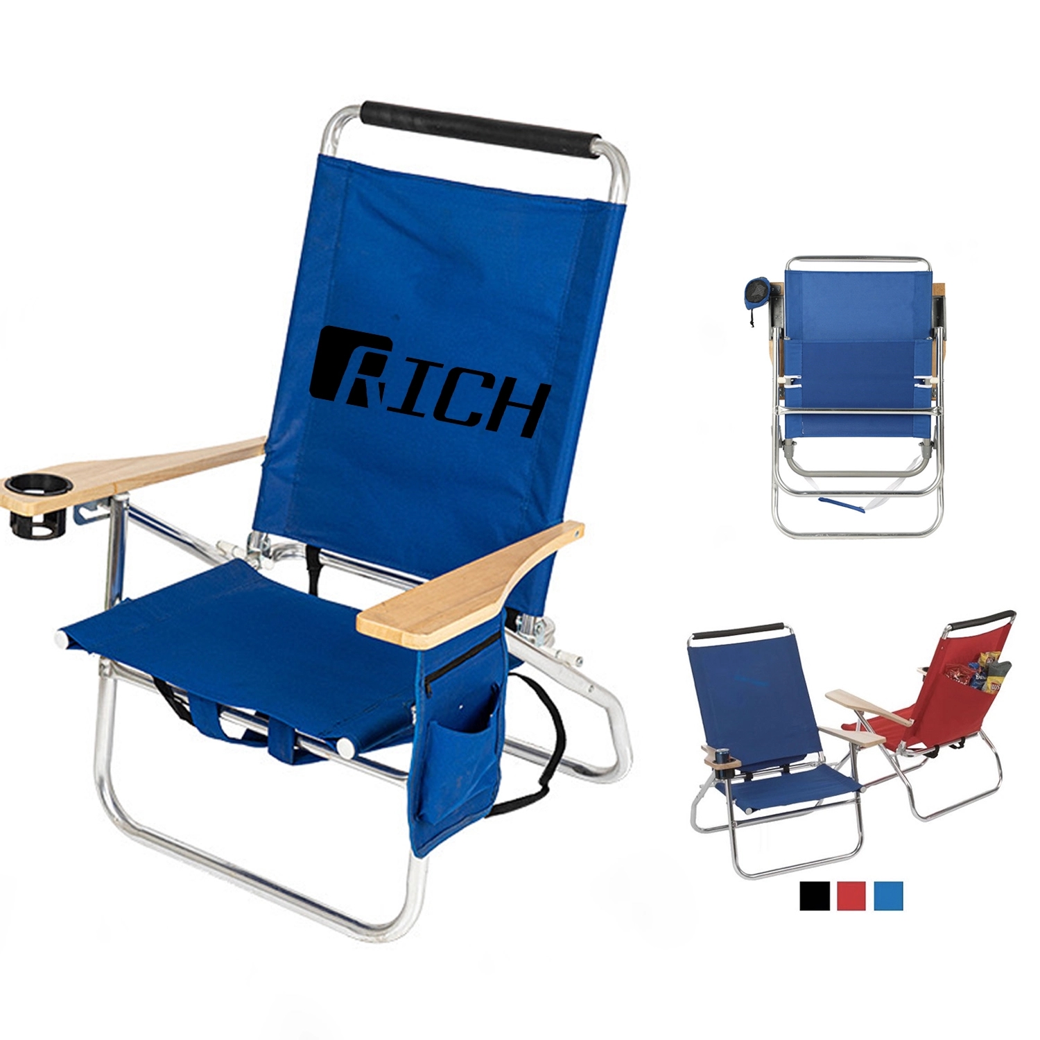 Folding Beach Chair w/ Cup Holder