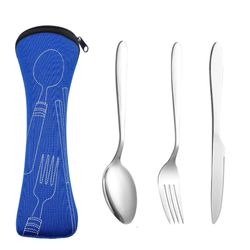 Travel Utensil Set Cutlery Kit with Carrying Case