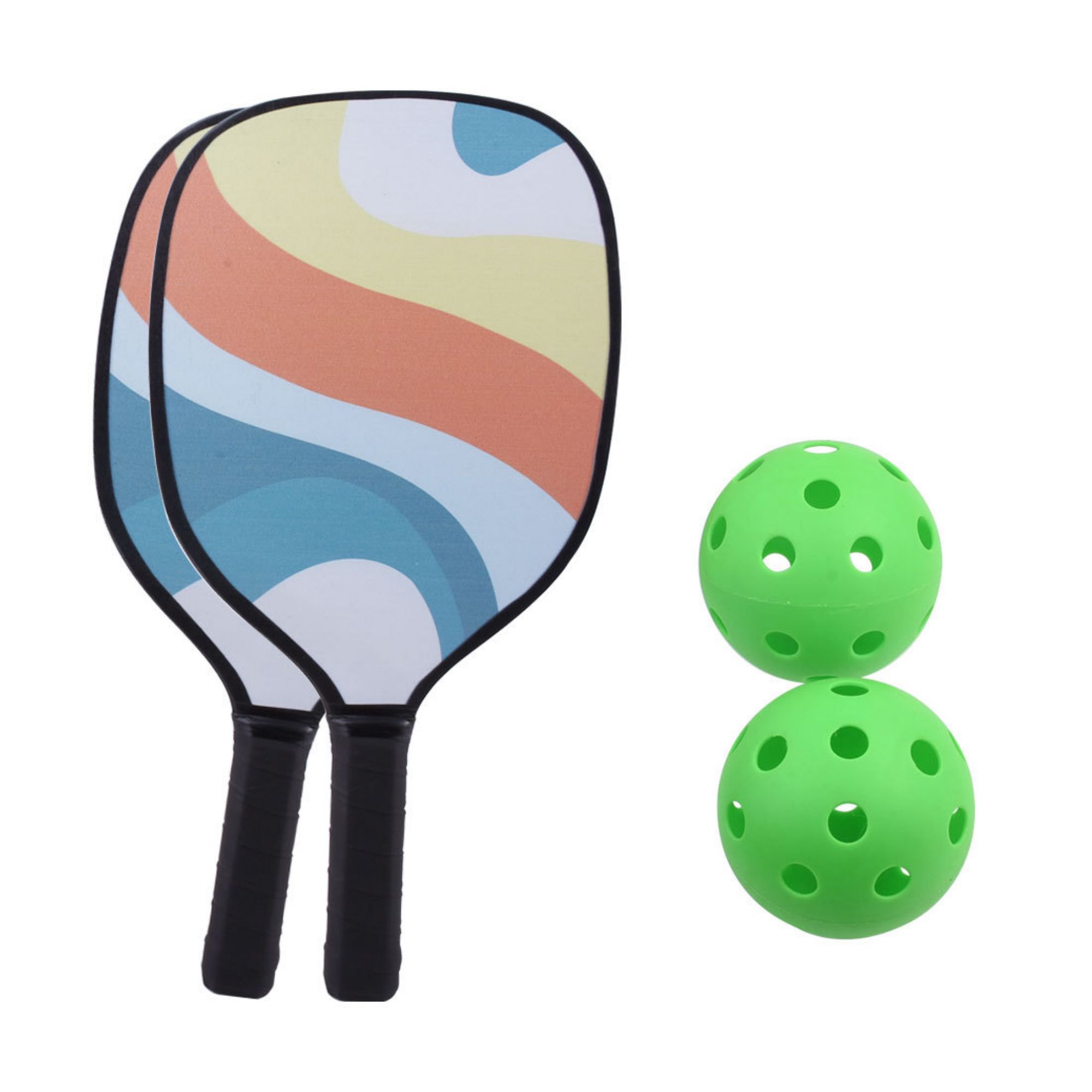 2 Pickleball Paddles and 4 Balls Set with Drawstring Bag 7