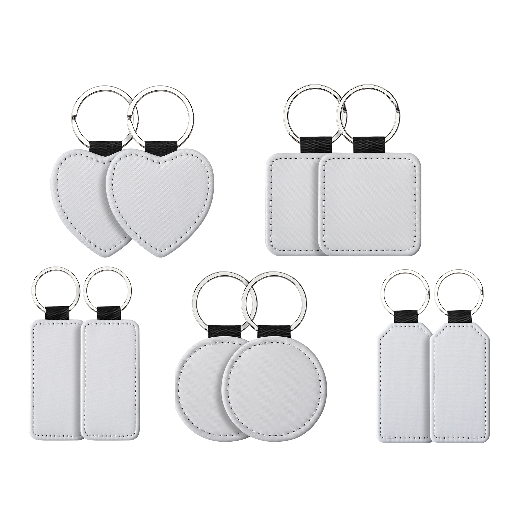 Custom PU Leather Keychain 5 Shapes Full Print Area 4