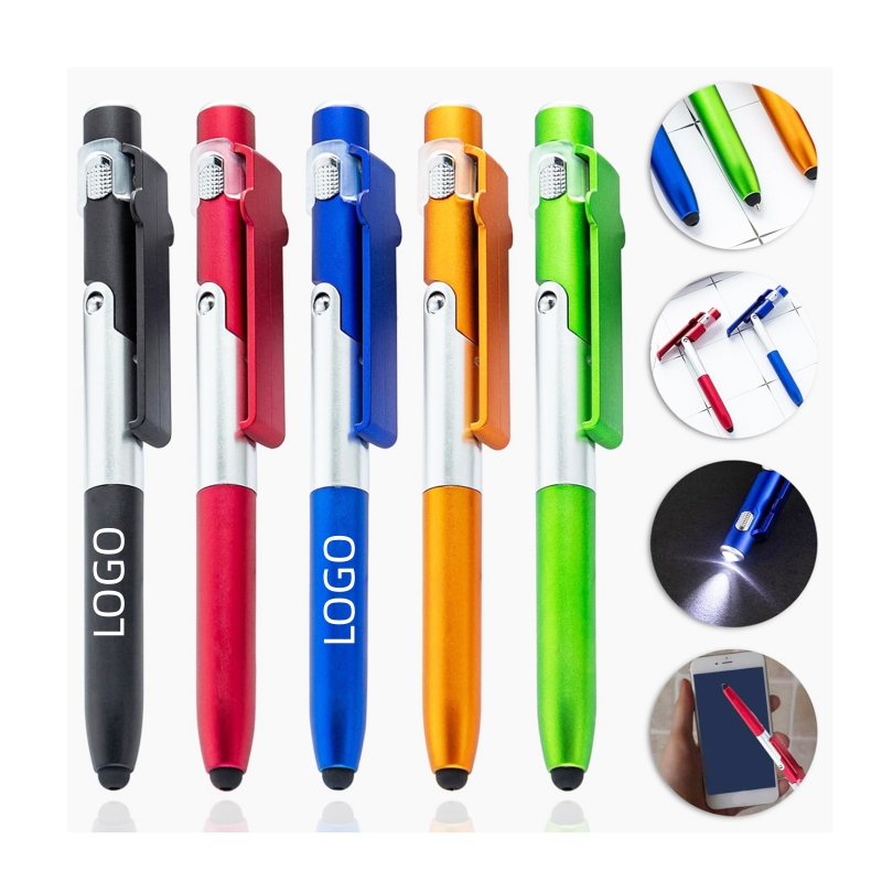 Multifunctional Foldable LED Light Stylus Pen W/ Phone Stand
