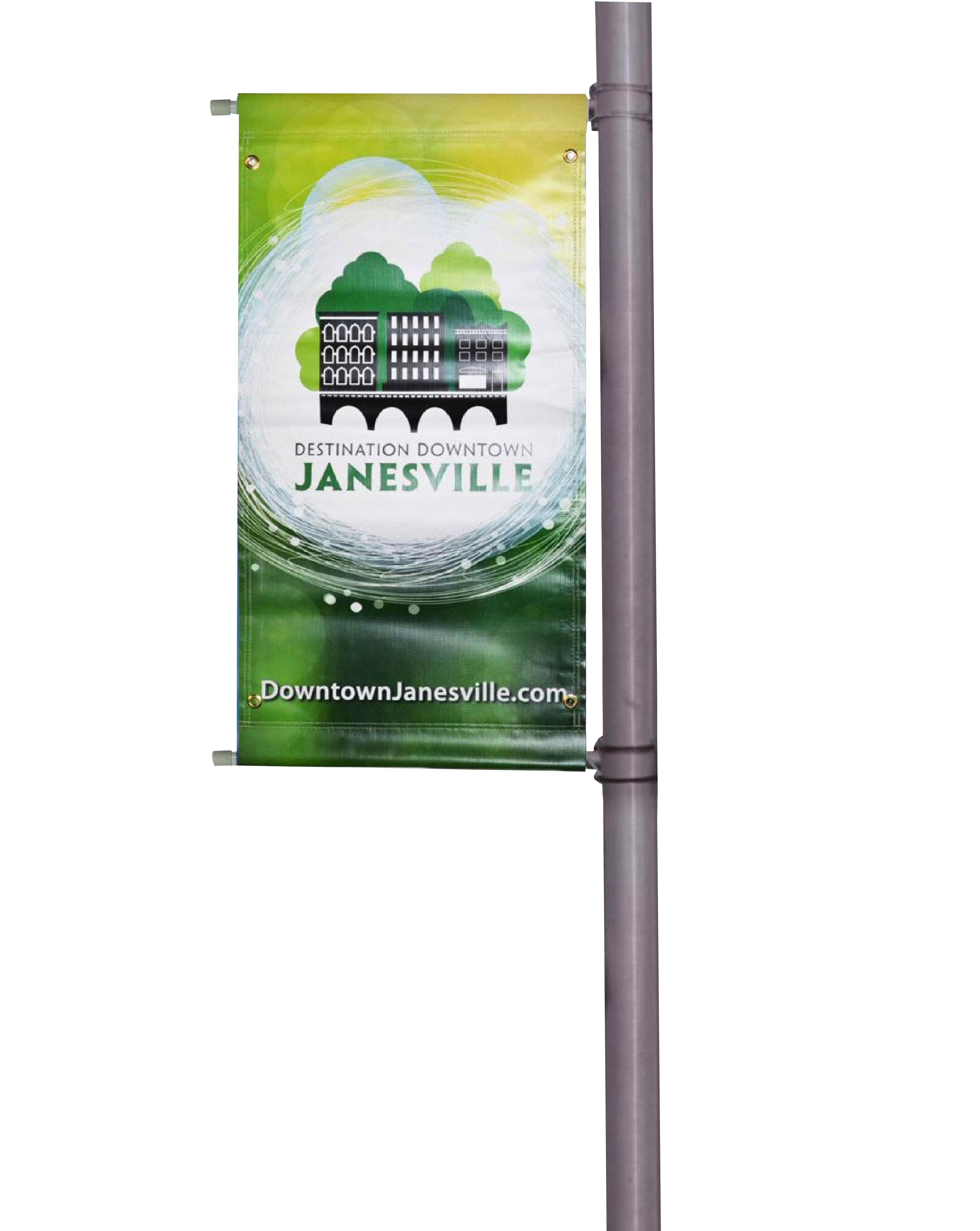 Banner Pole Double Sided Including Hardware (30" x 48")