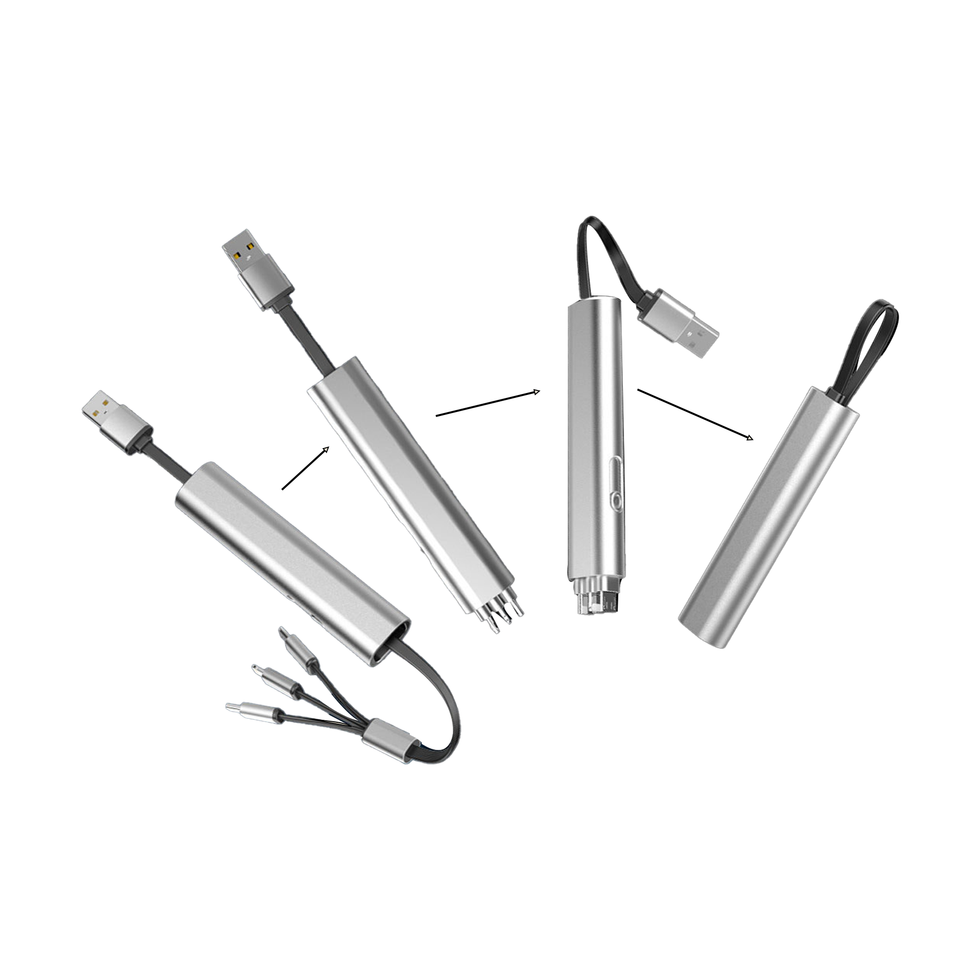 Portable 3-in-1 Retractable Charging Cable 4