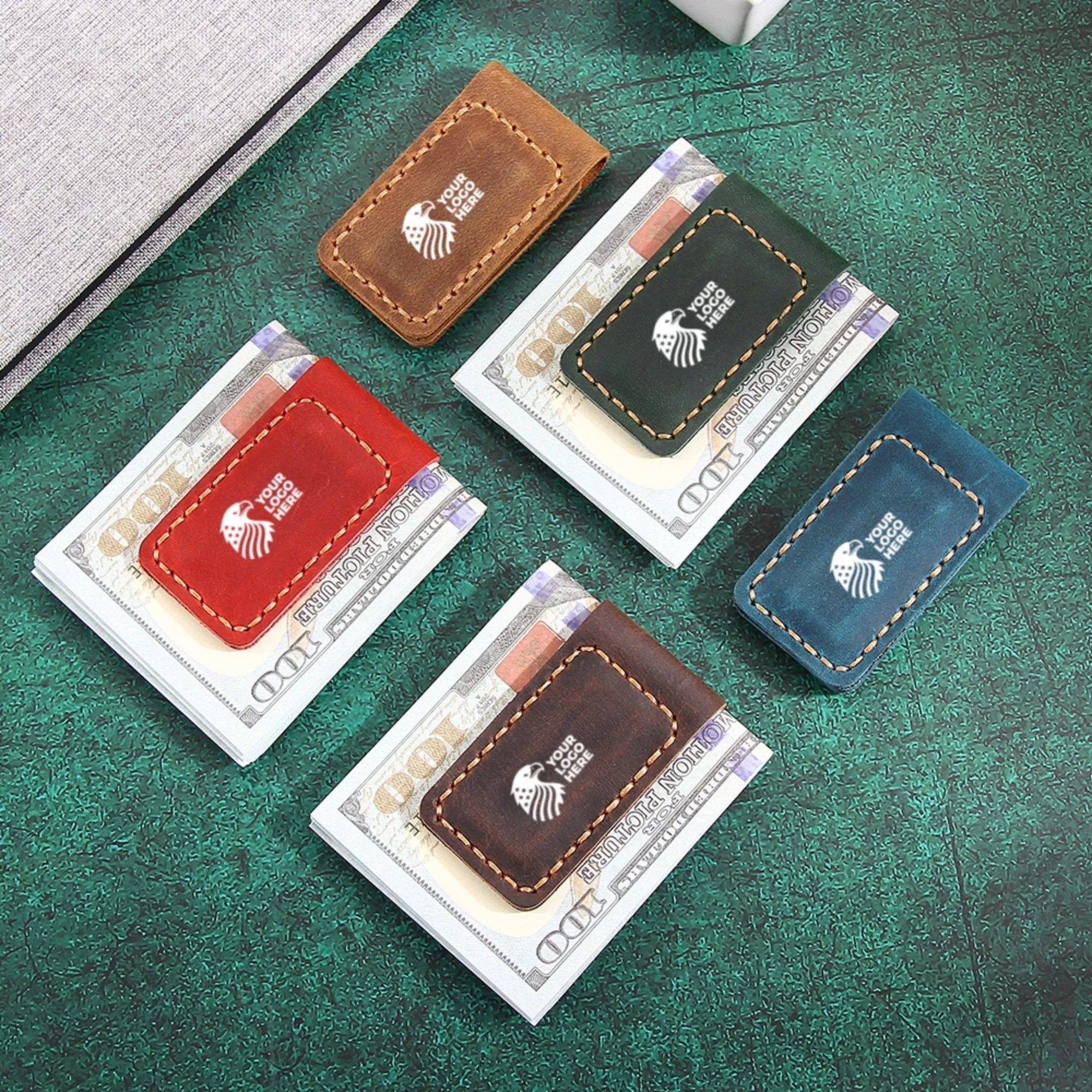 Personalized Leather Money Clip Wallet Gift 3