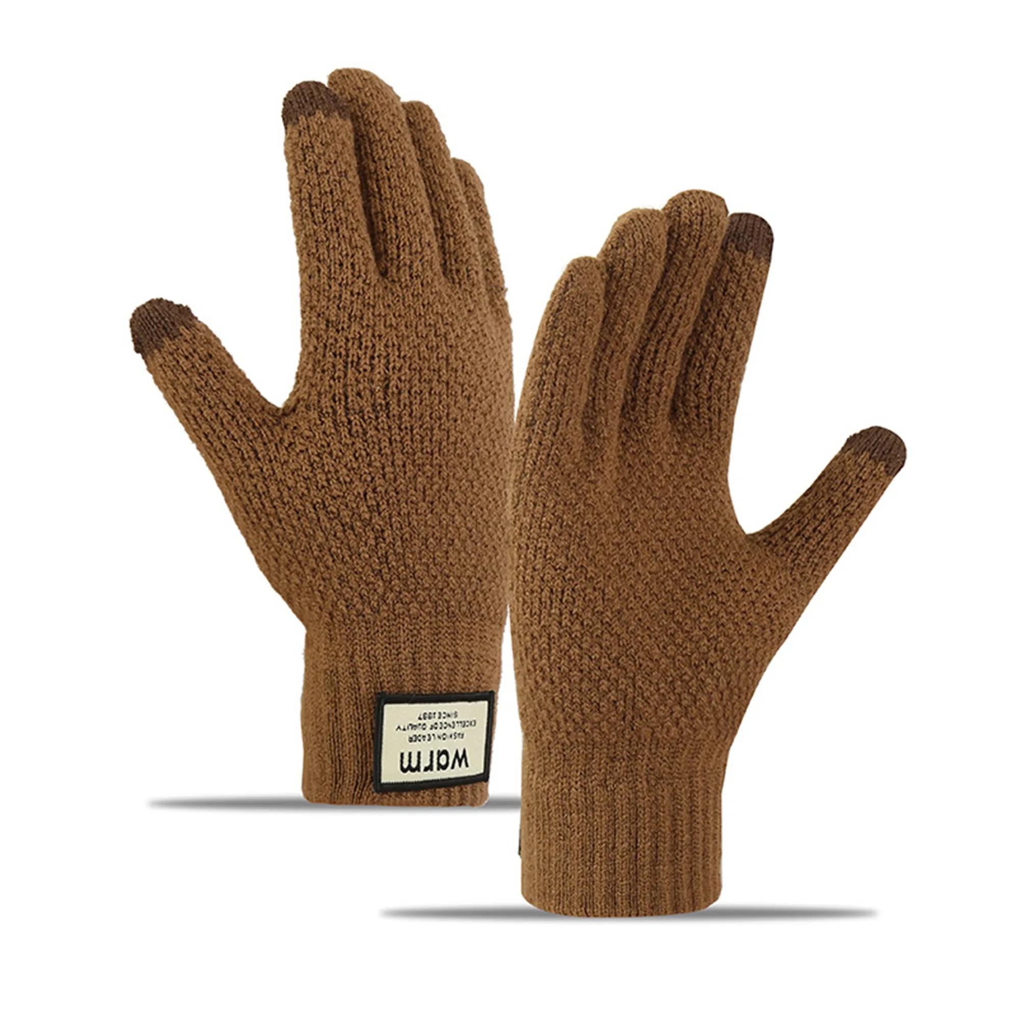Customized Thick Winter Yarn Touch Screen Glove 16