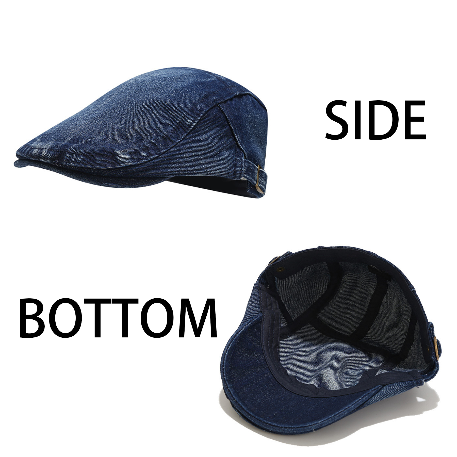 Cotton Simple Denim Duck Tongue Bud Hat 15