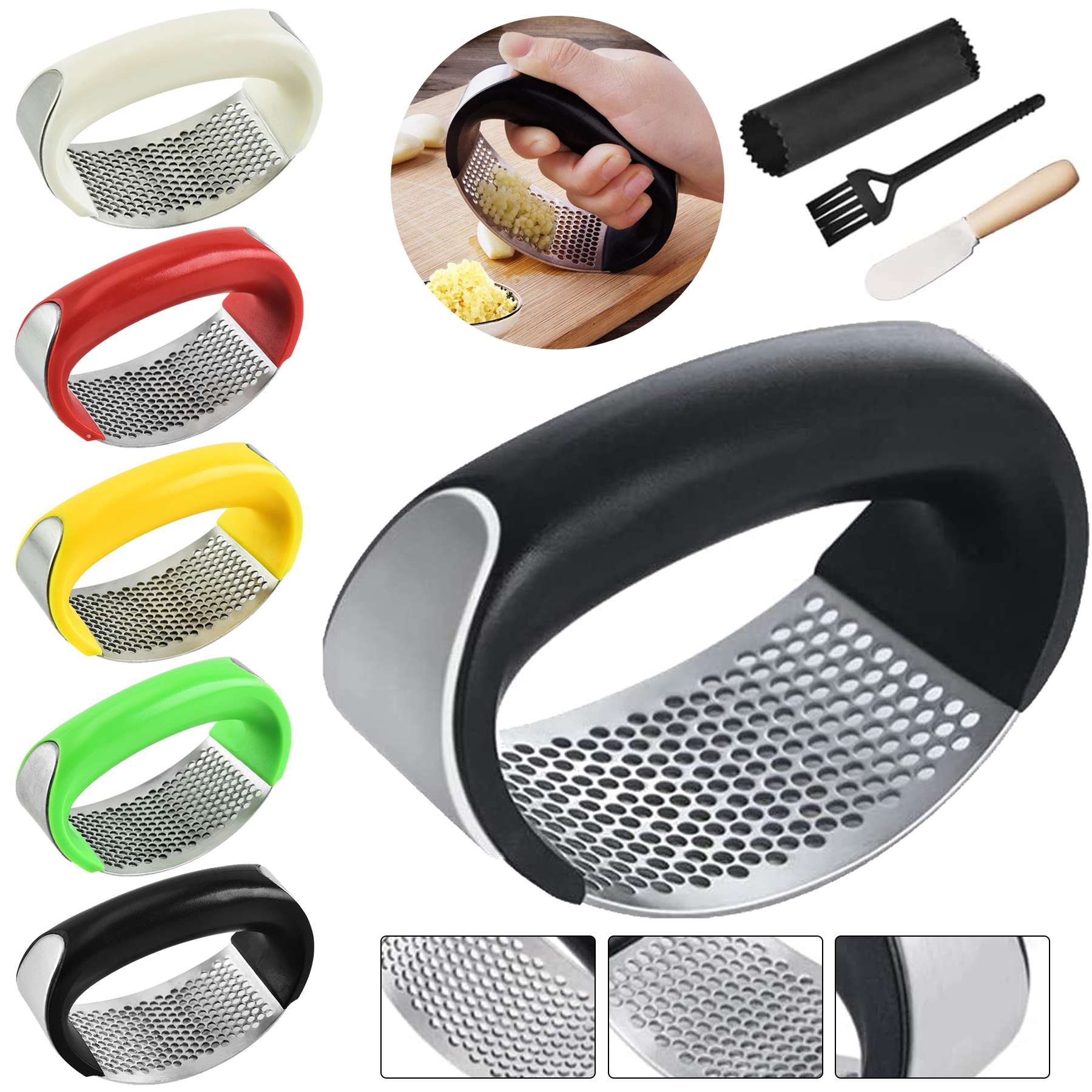 Stainless Steel Arc Shape Design Garlic Crusher 6