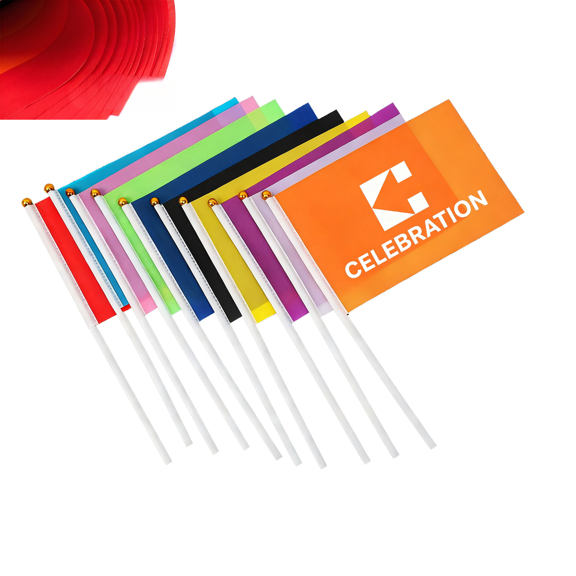 Customized Polyester Pongee Hand Waving Flag 3