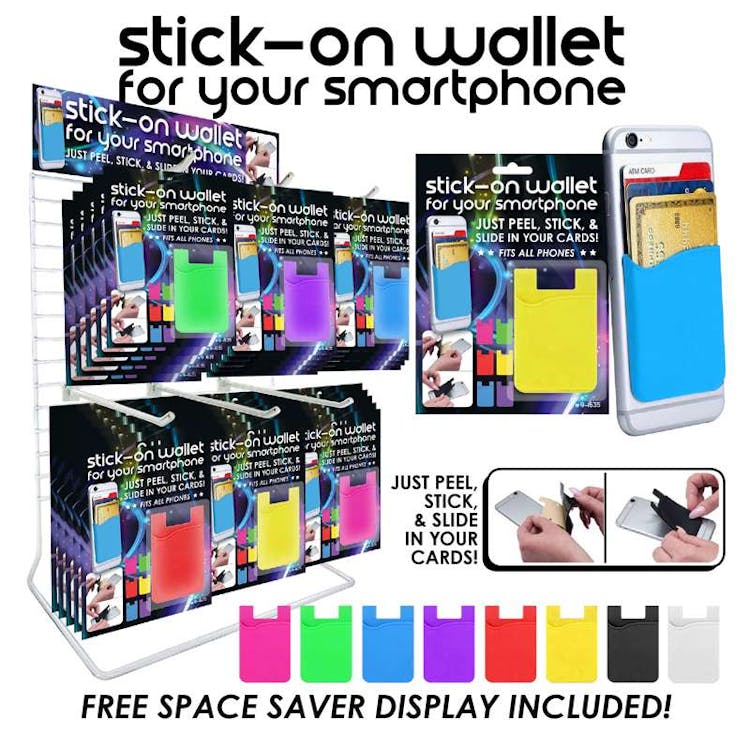 Stick On Phone Wallets - Assorted Colors 3
