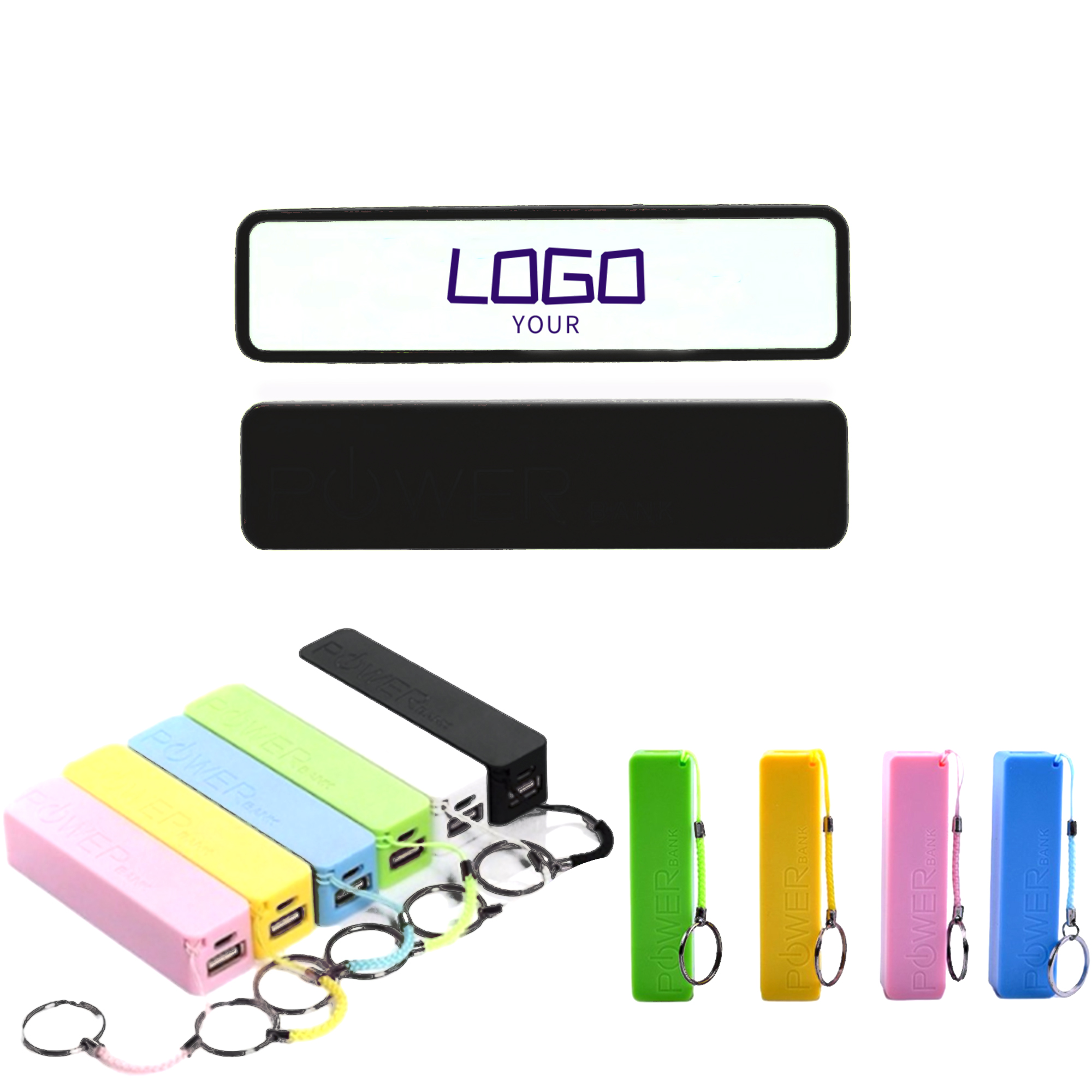 Colorful Portable Power Bank with Keychain