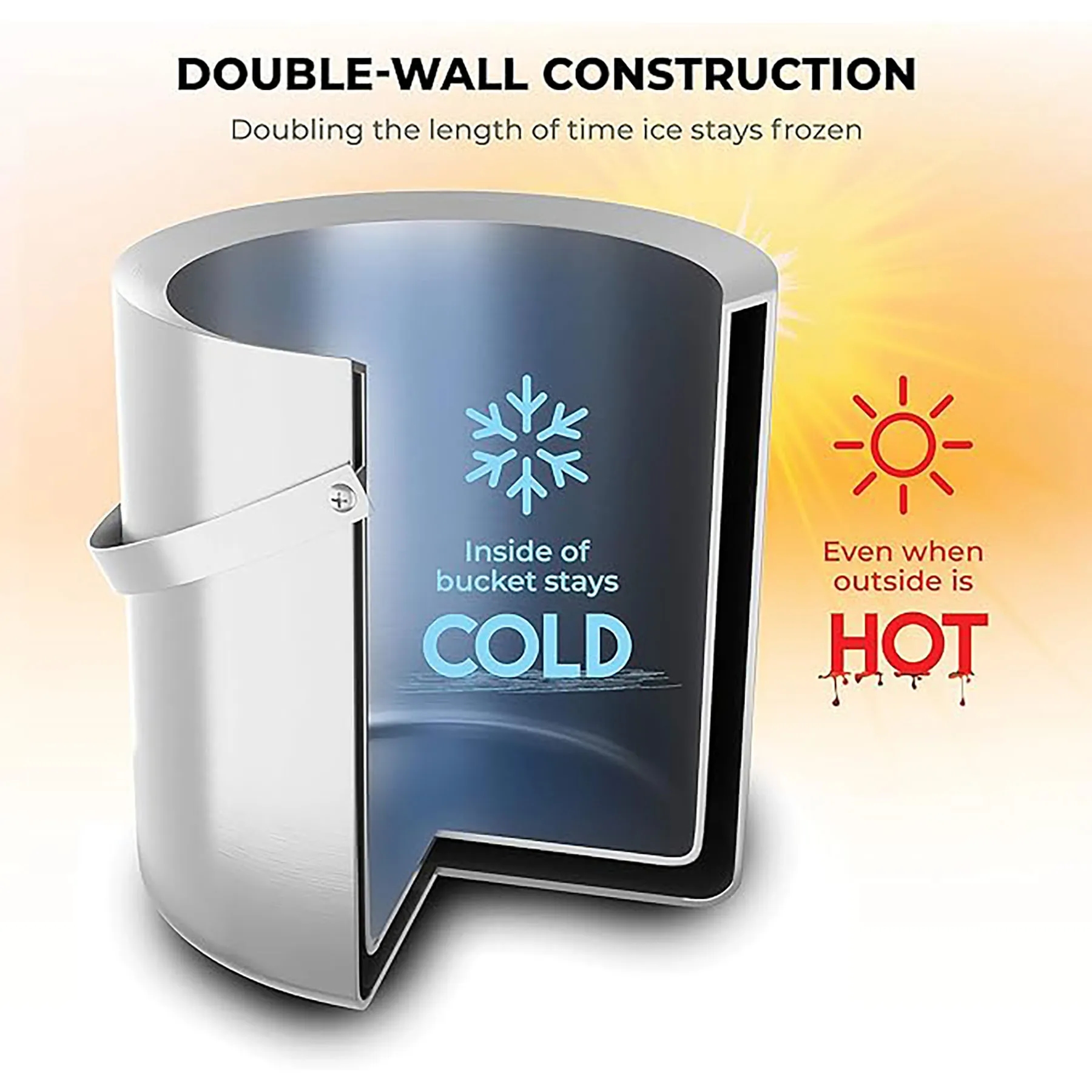 Stainless Steel Insulated Ice Bucket 18
